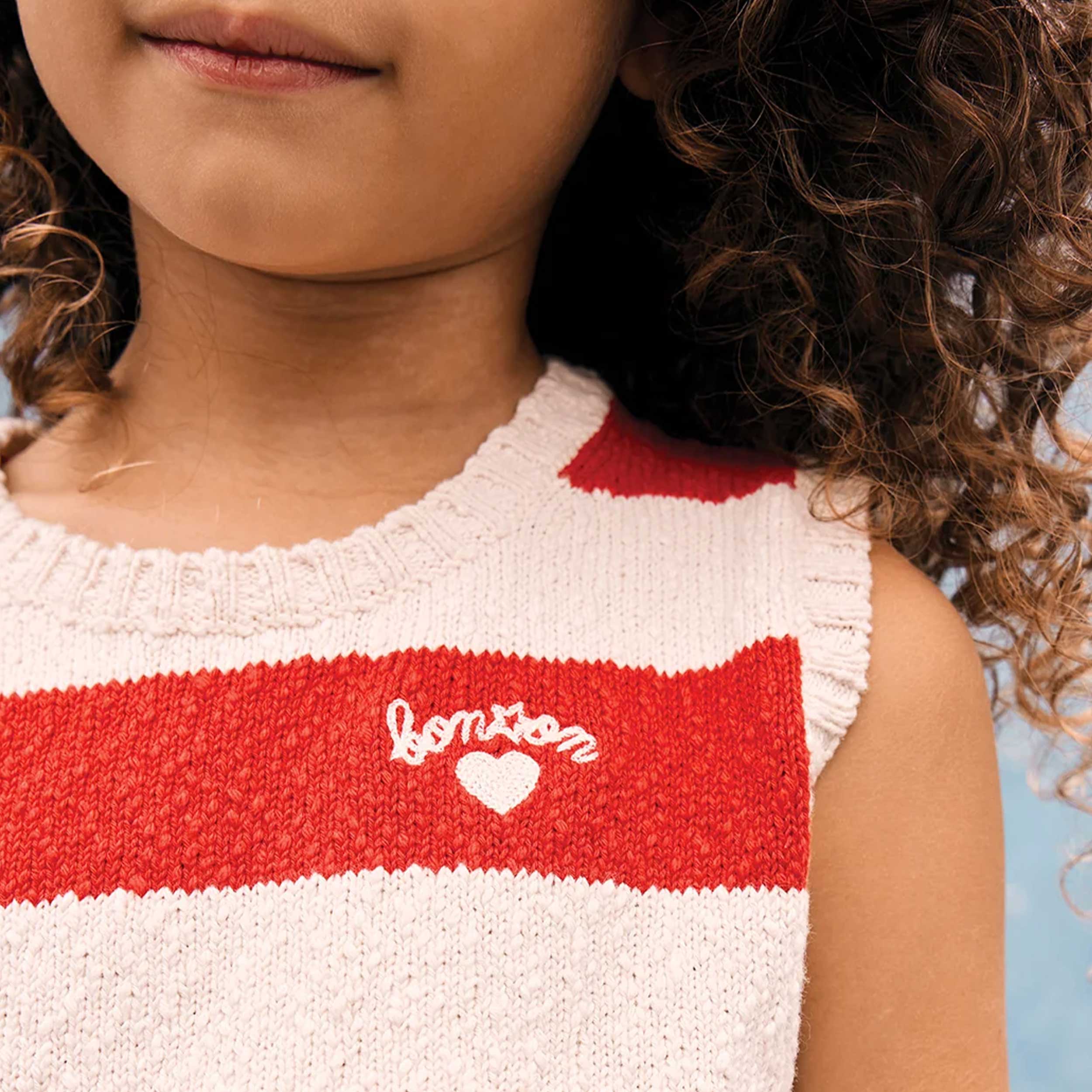 Red Catch Up Striped Tank Top by BONTON