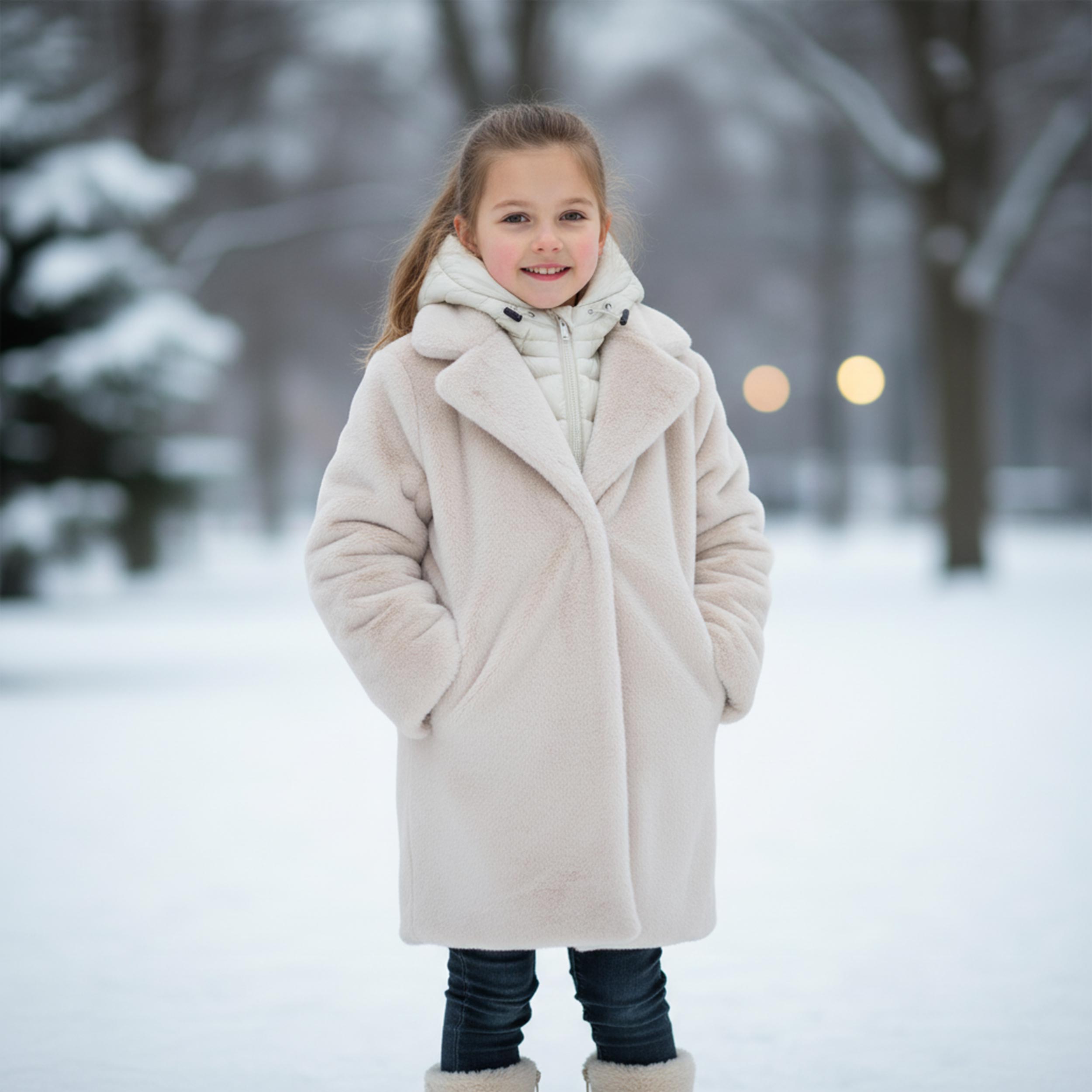 Cappotto Lungo Biege In Pelliccia Sintetica Firmato BOMBOOGIE