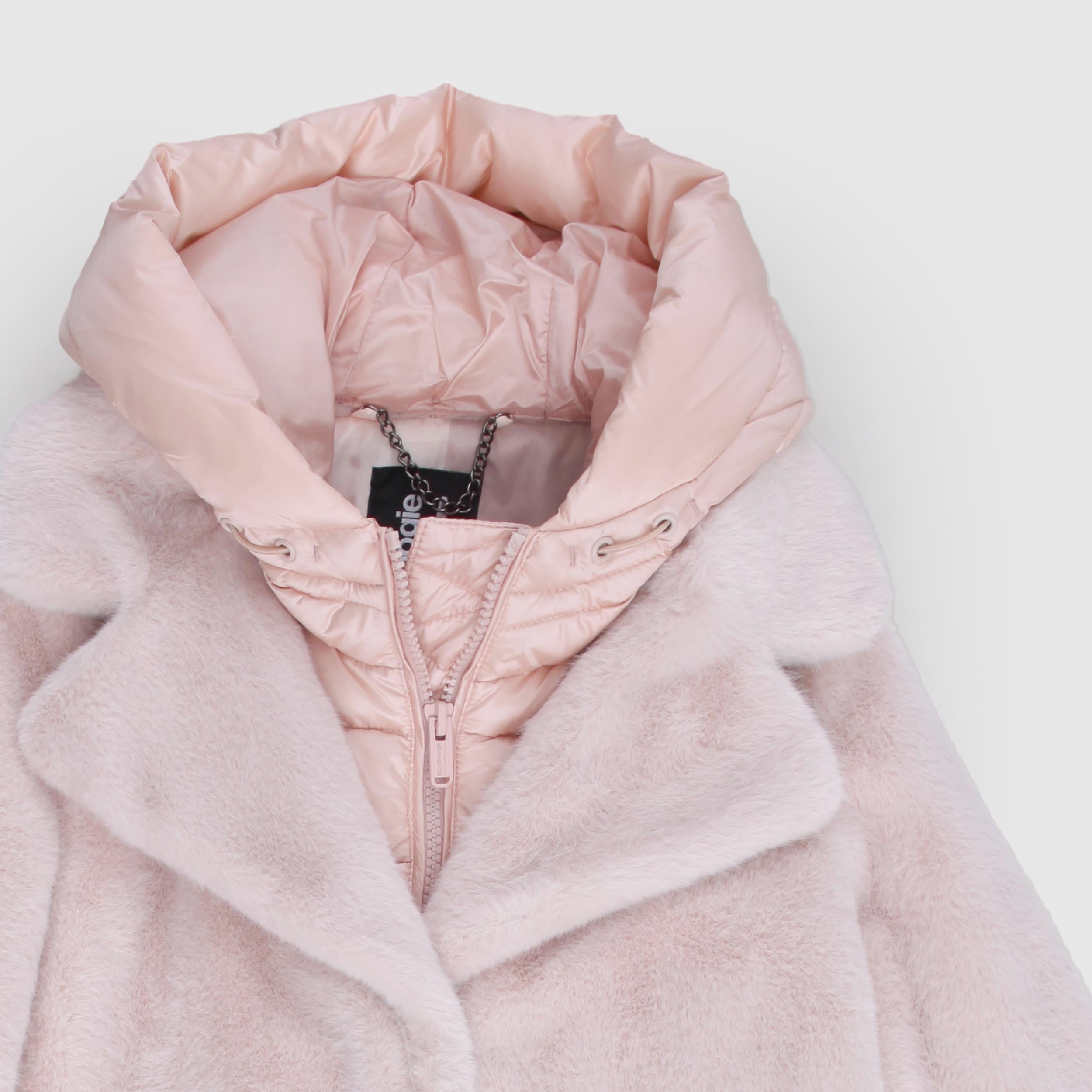 Cappotto Lungo Rosa In Pelliccia Sintetica Firmato BOMBOOGIE