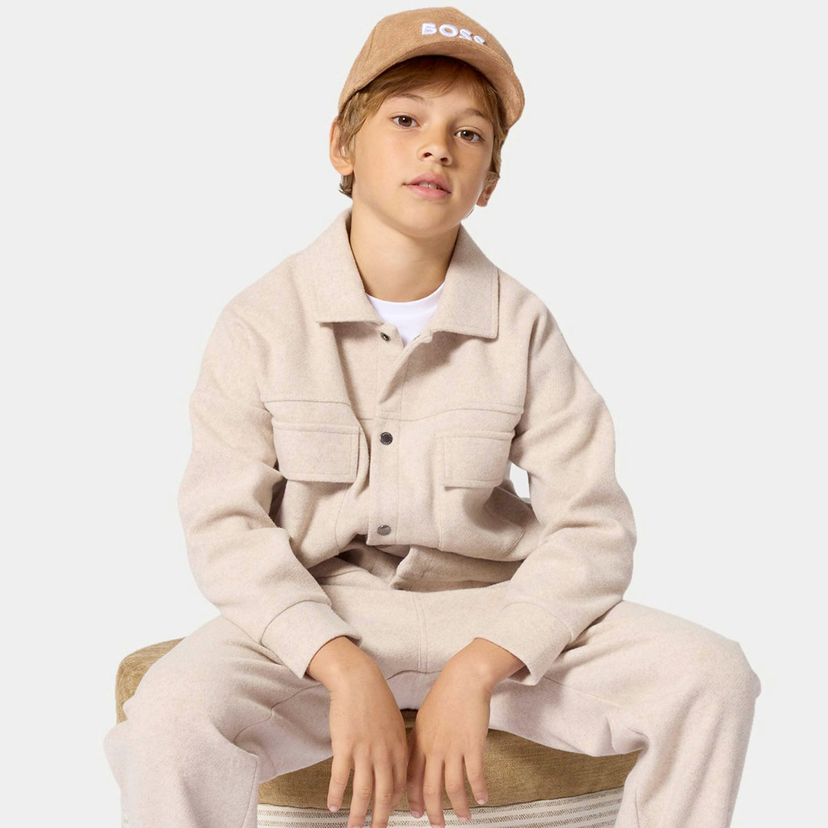 Light Beige Jacket with Pocket for BOSS Boy