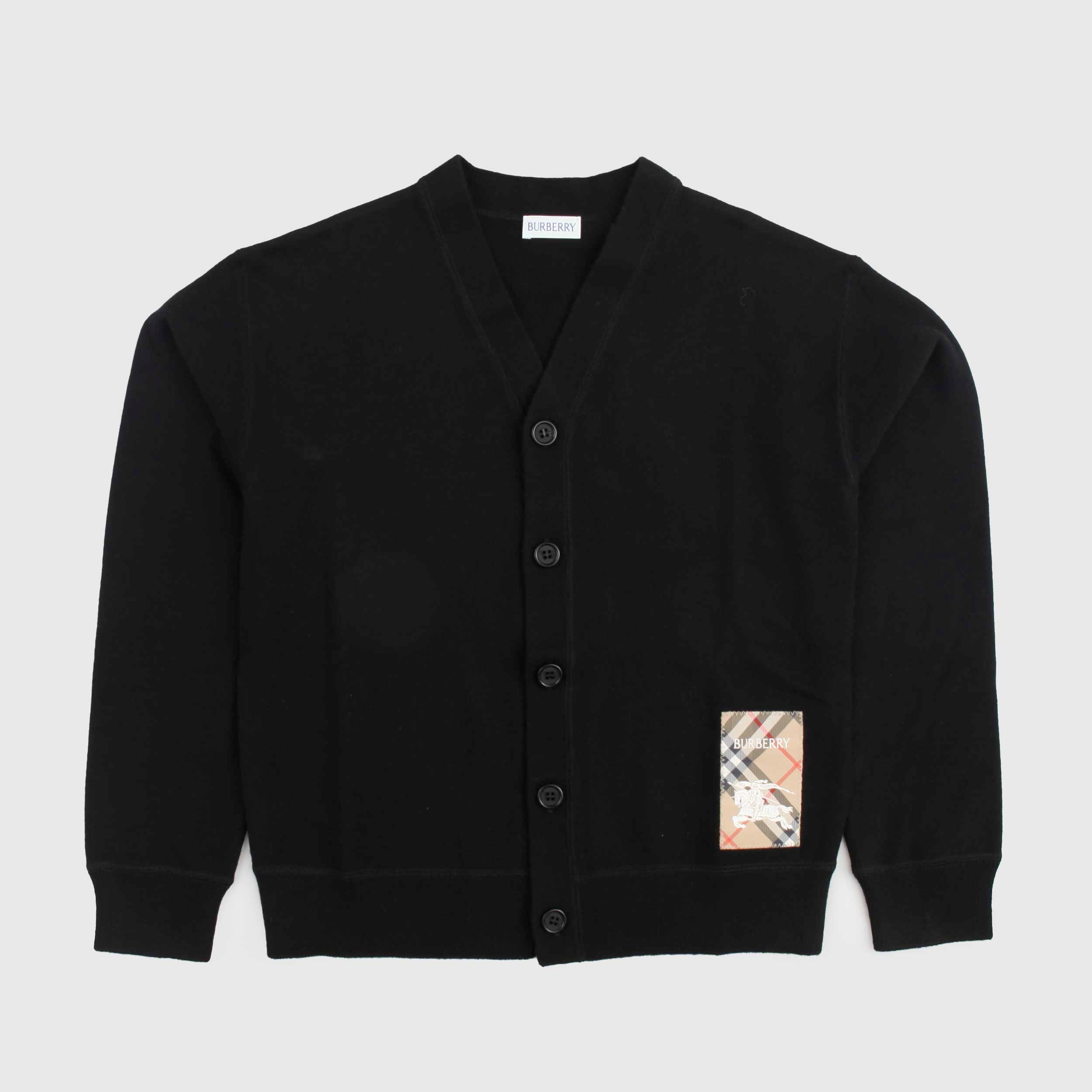 Cardigan In Lana Con Etichetta Firmata BURBERRY