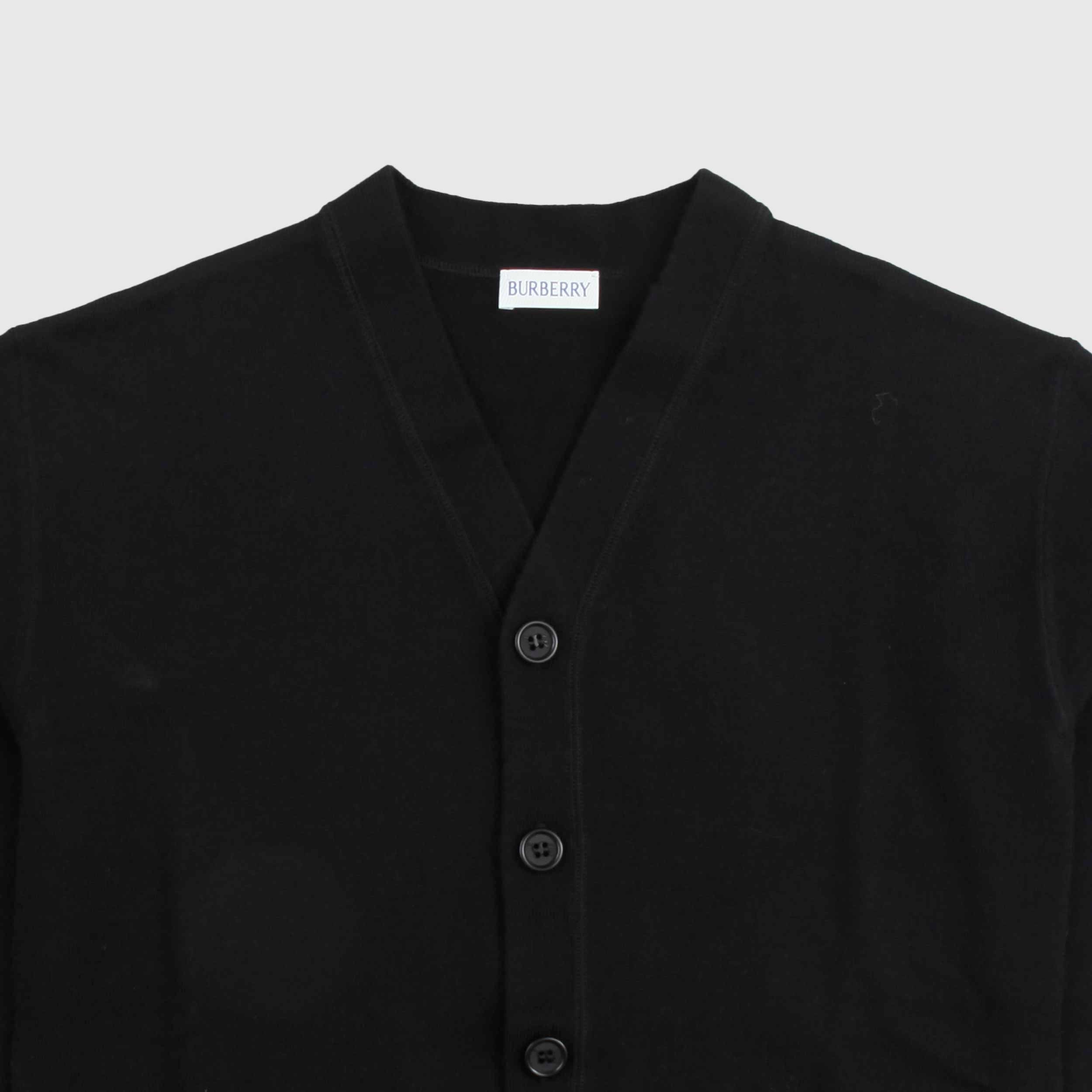 Cardigan In Lana Con Etichetta Firmata BURBERRY