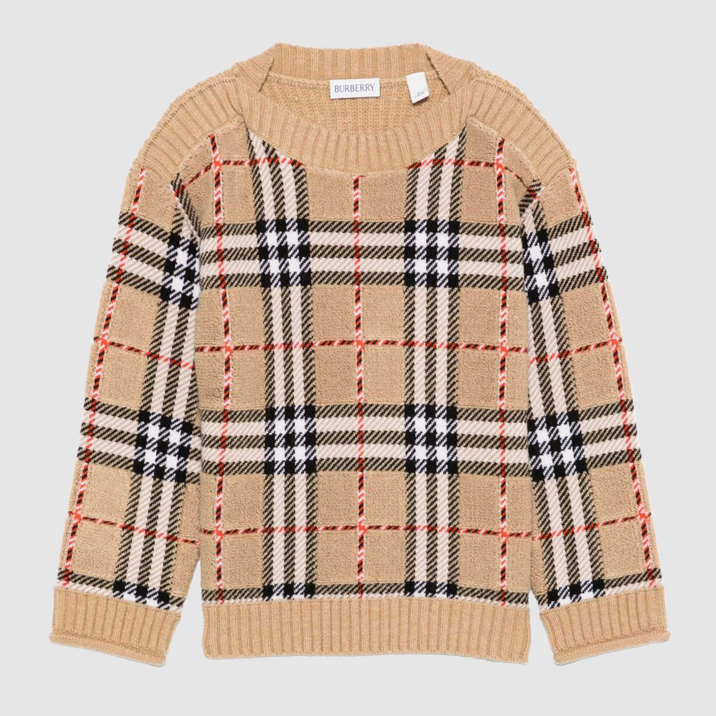 Maglioncino Girocollo Con Stampa Iconica Firmato BURBERRY