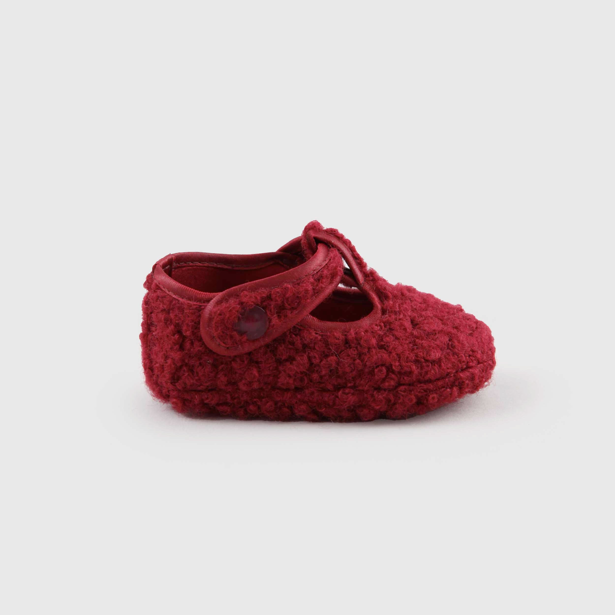 Scarpetta da Culla Bordeaux Sherpa per Neonata by CAMELI