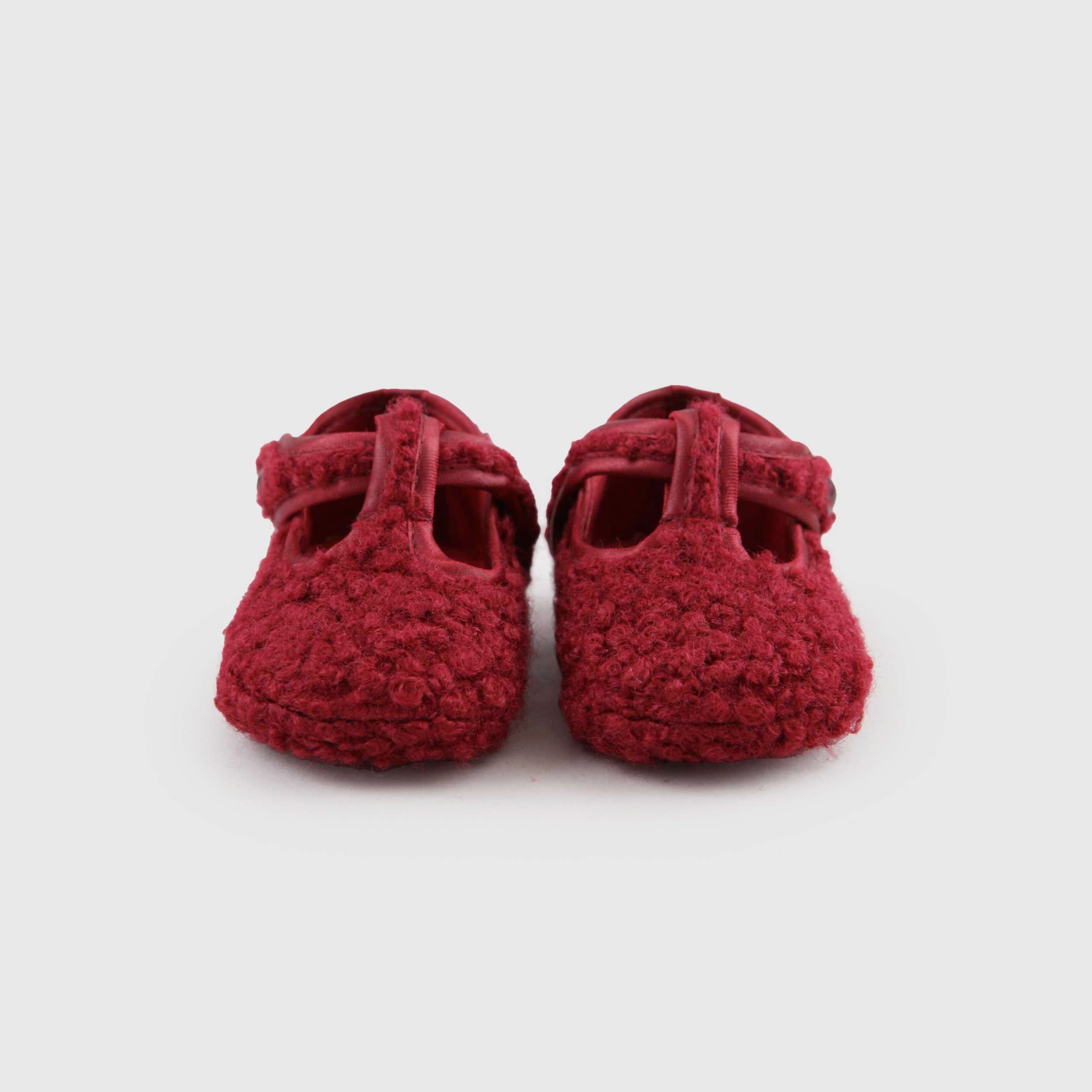 Scarpetta da Culla Bordeaux Sherpa per Neonata by CAMELI