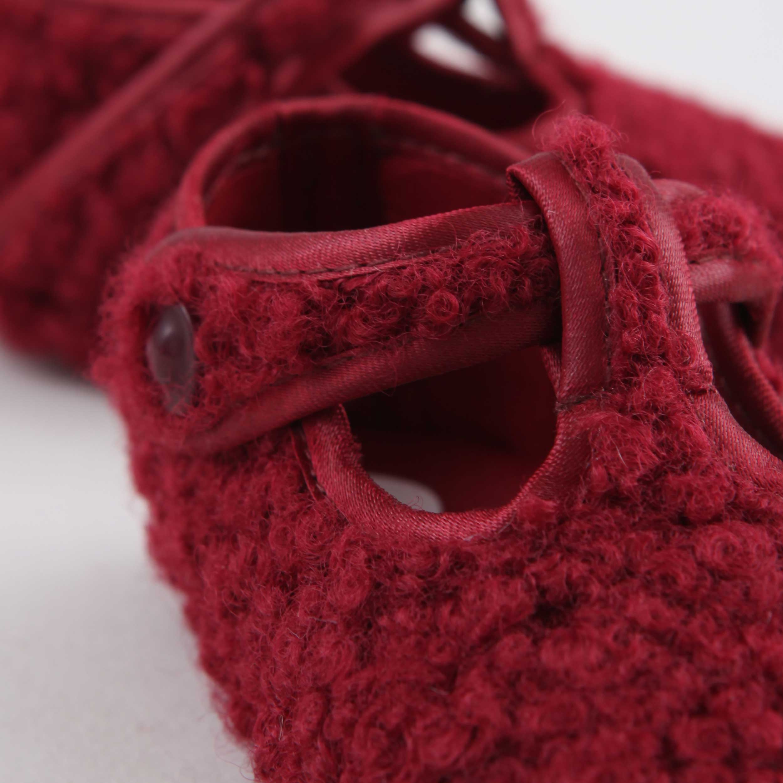 Bordeaux Sherpa Crib Shoe for Newborn by CAMELI
