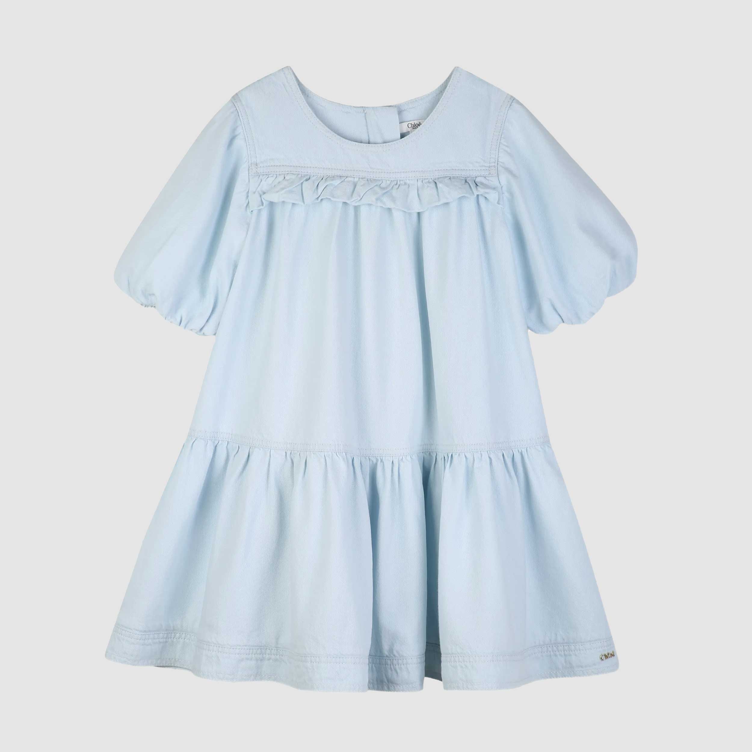 Abito Celeste con Pieghe Firmato CHLOE