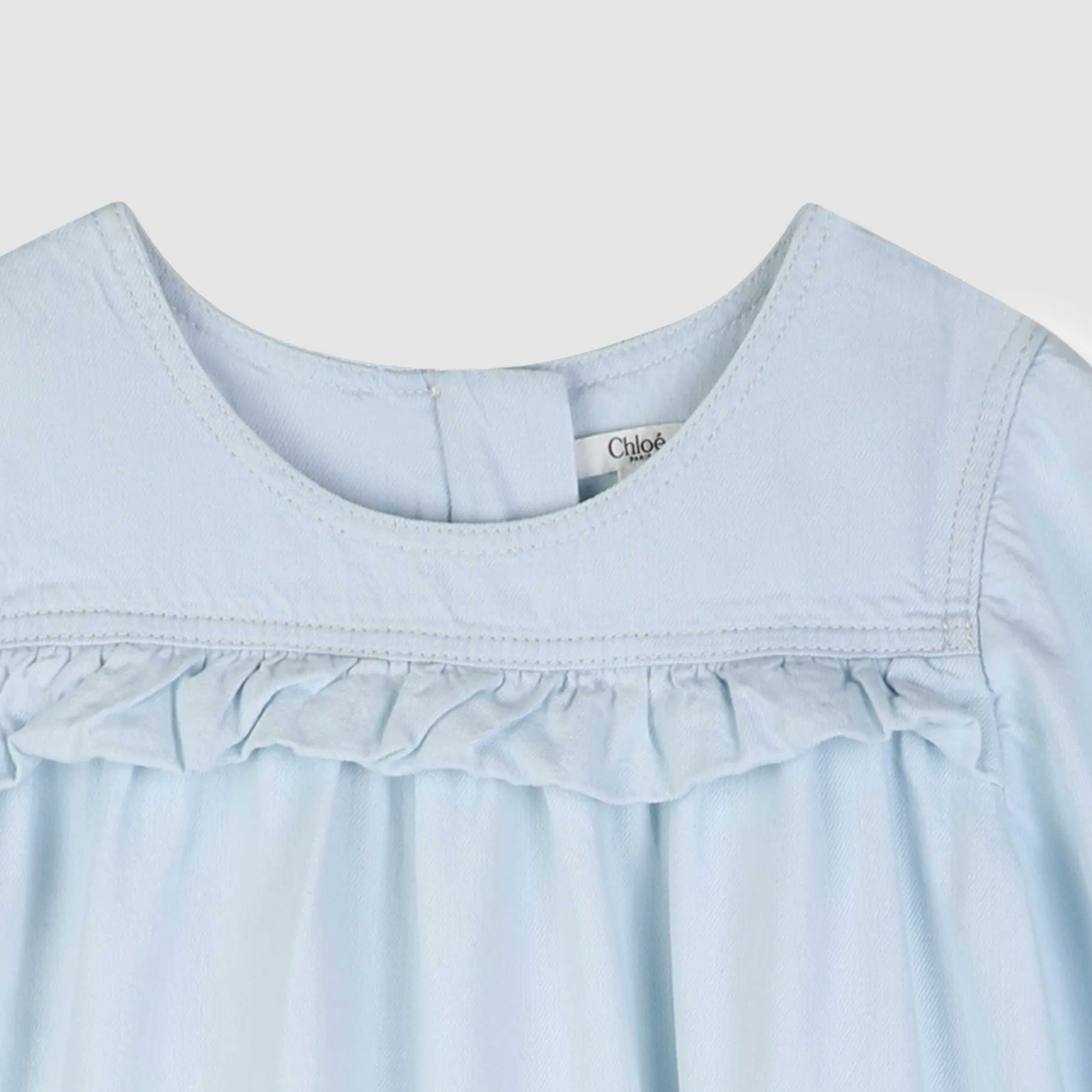 Abito Celeste con Pieghe Firmato CHLOE