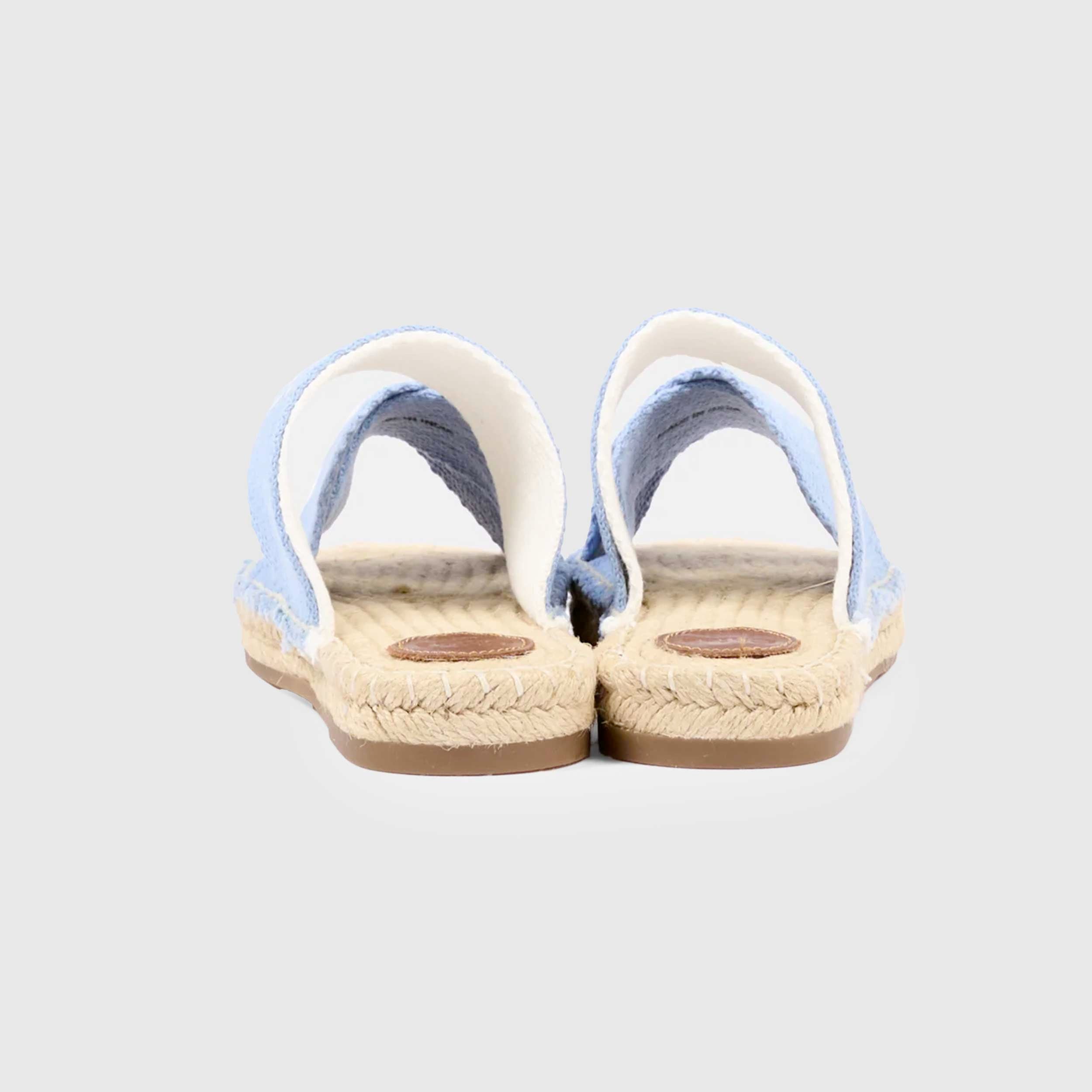 Ciabatte Celesti Effetto Canvas Firmate CHLOE