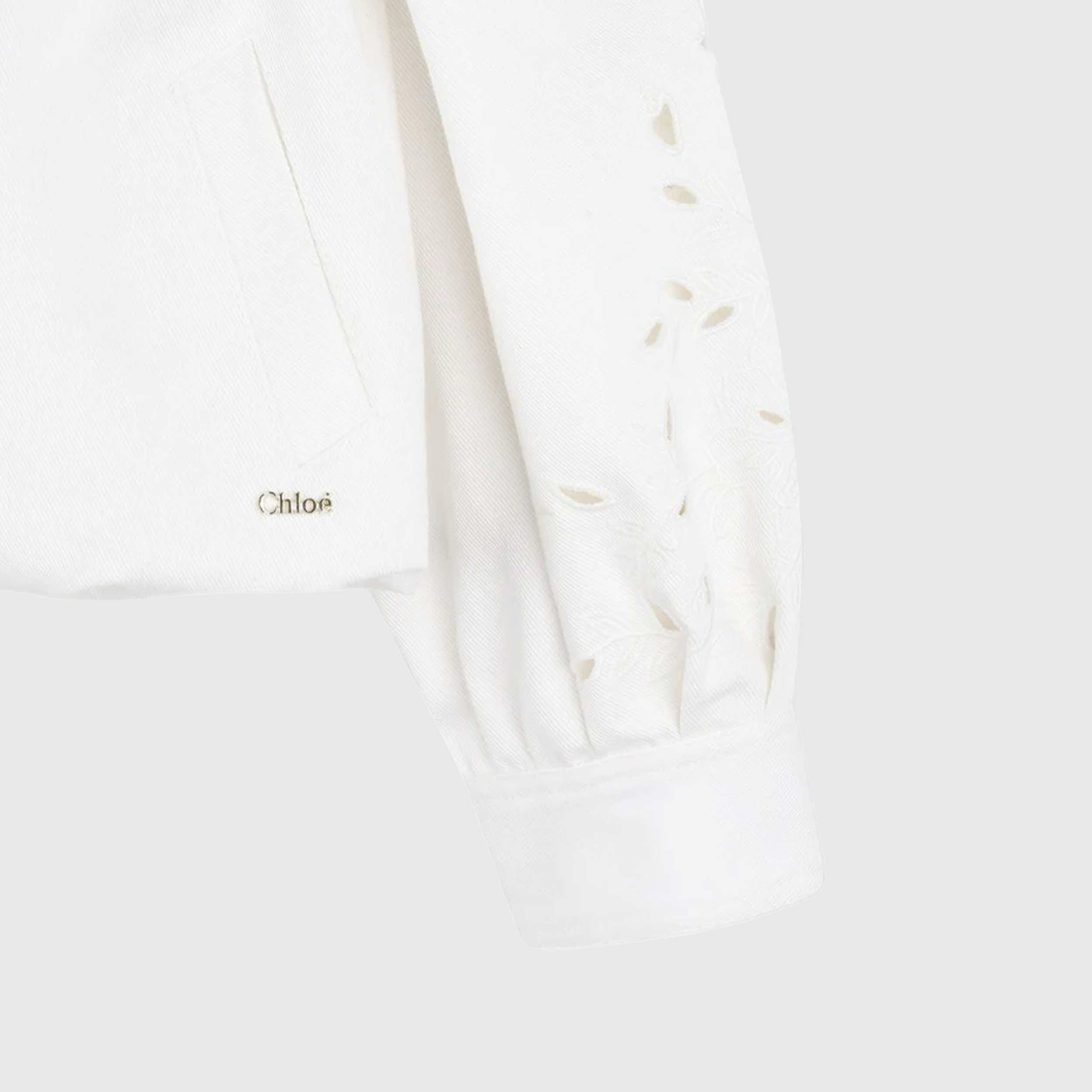 Giacca Bianca con Collo alla Coreana Firmata CHLOE