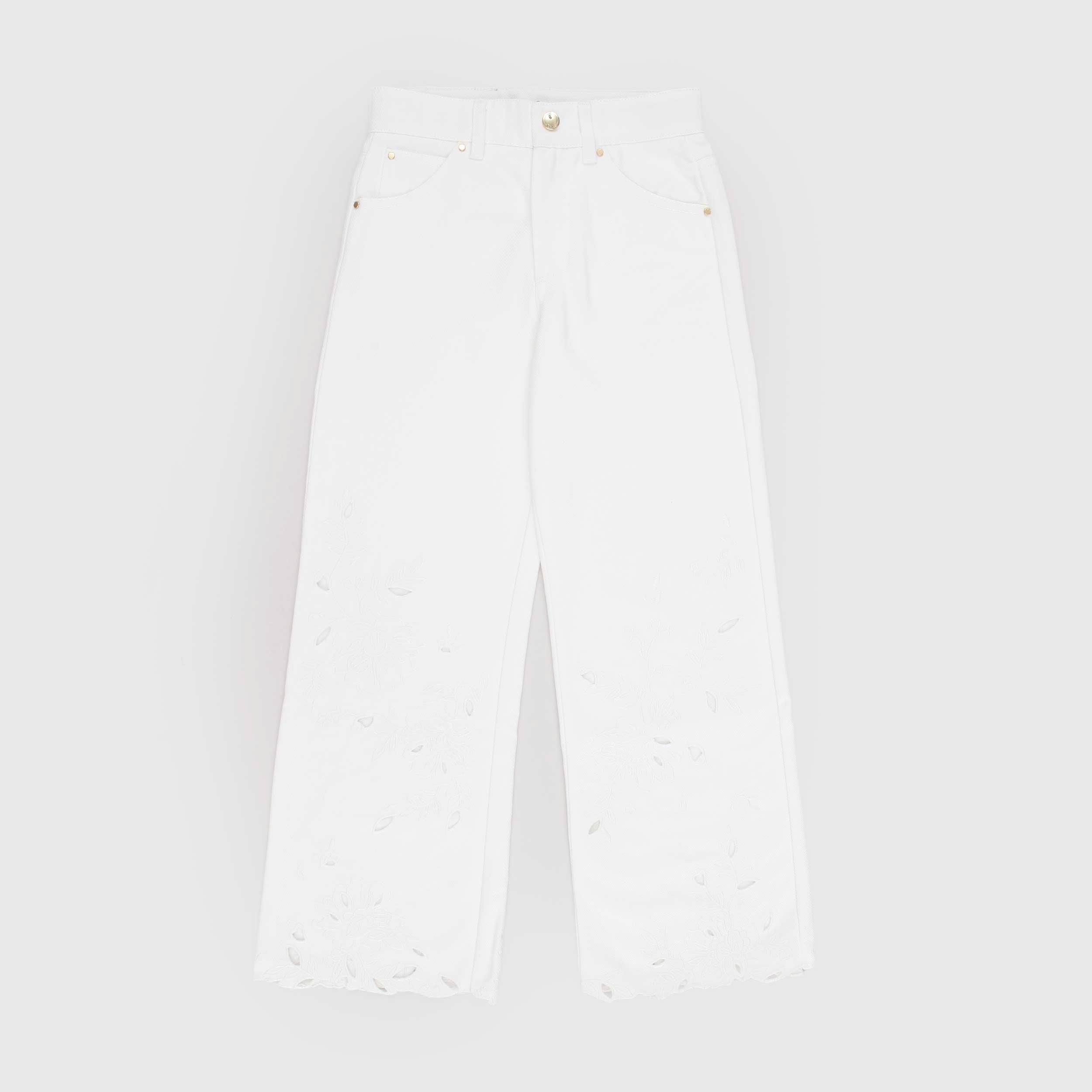 Pantalone Bianco in Tessuto di Jeans Firmato CHLOE
