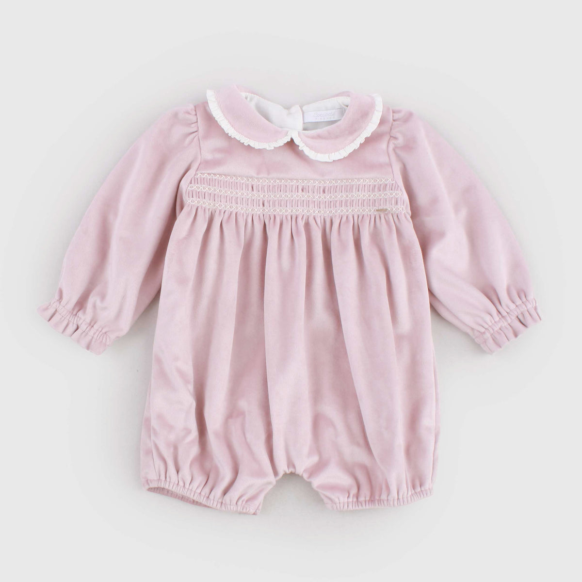 Pagliaccetto in Velluto Rosa Antico per Neonati by COCCODE