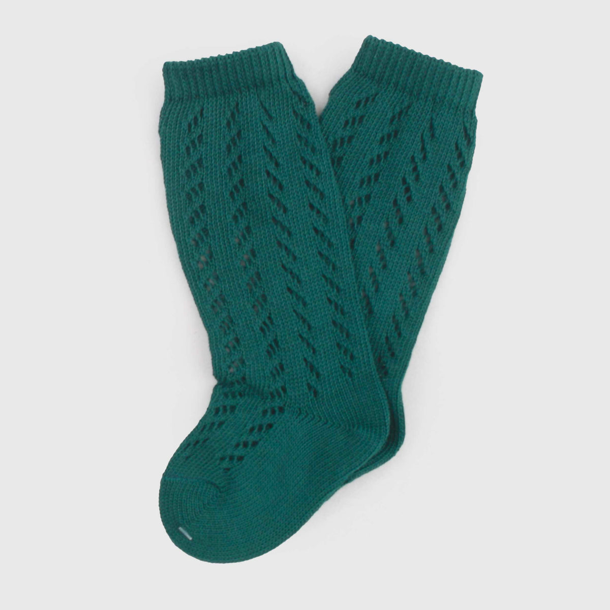 Green Perforated Long Socks for Newborns by COCCODE