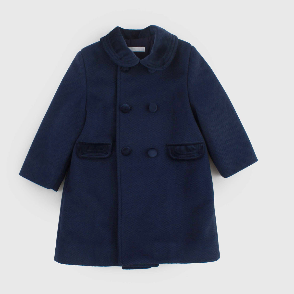 Cappottino Blu Bonton a Doppio Petto per Bambina by COCCODE