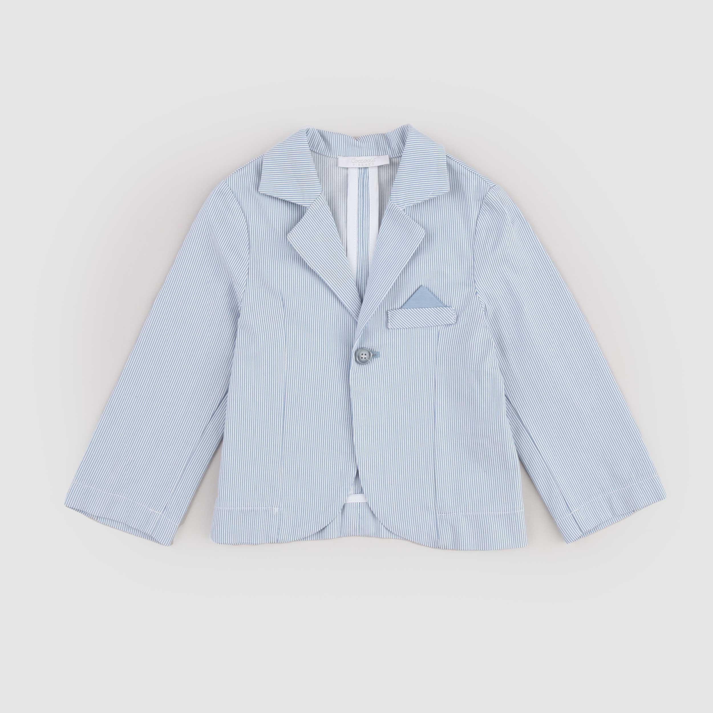 Giacca Bianco e Celeste con Pochette Firmata COCCODE