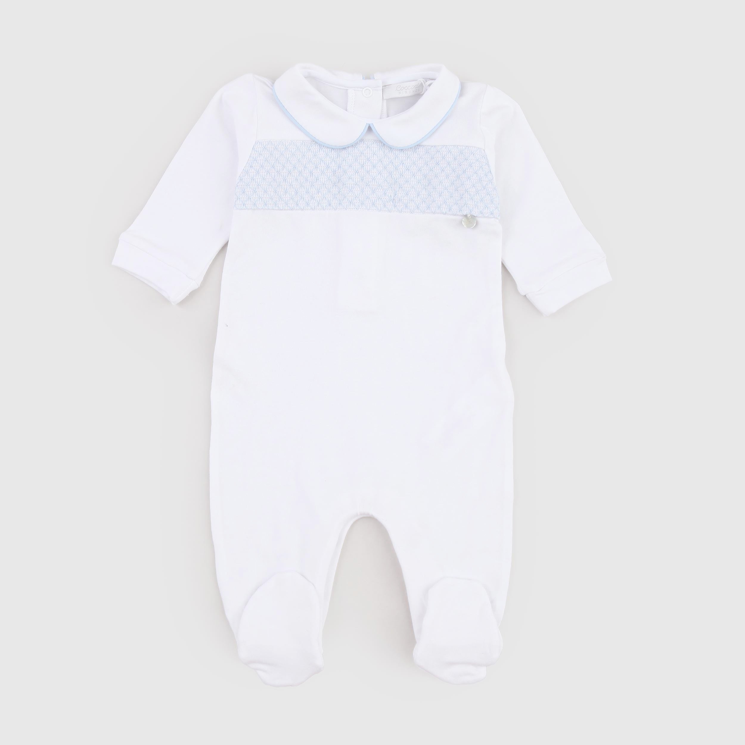 Tutina Bianca Bordata di Celeste Firmata COCCODE