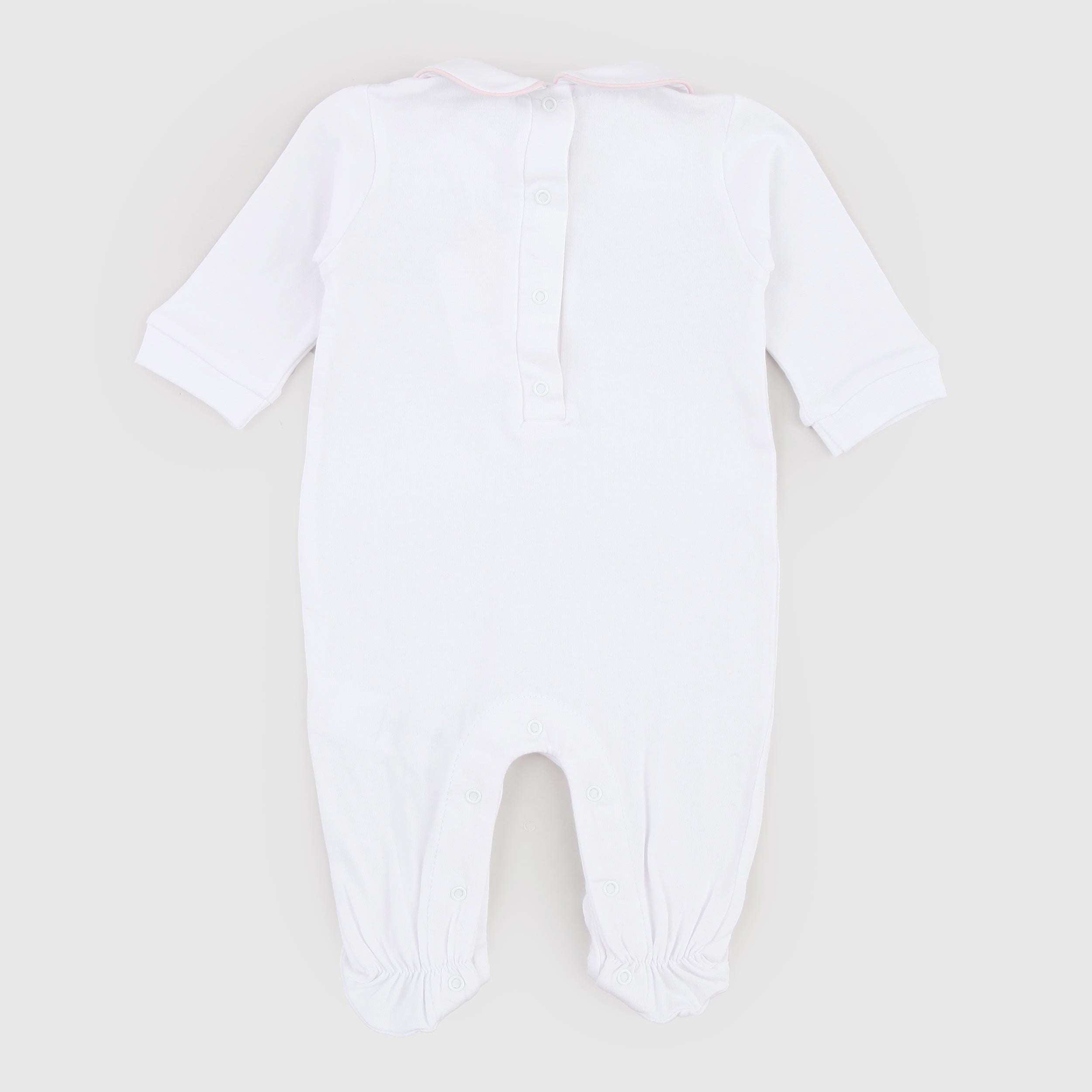 Tutina Bianca e Ricami Rosa Firmata COCCODE