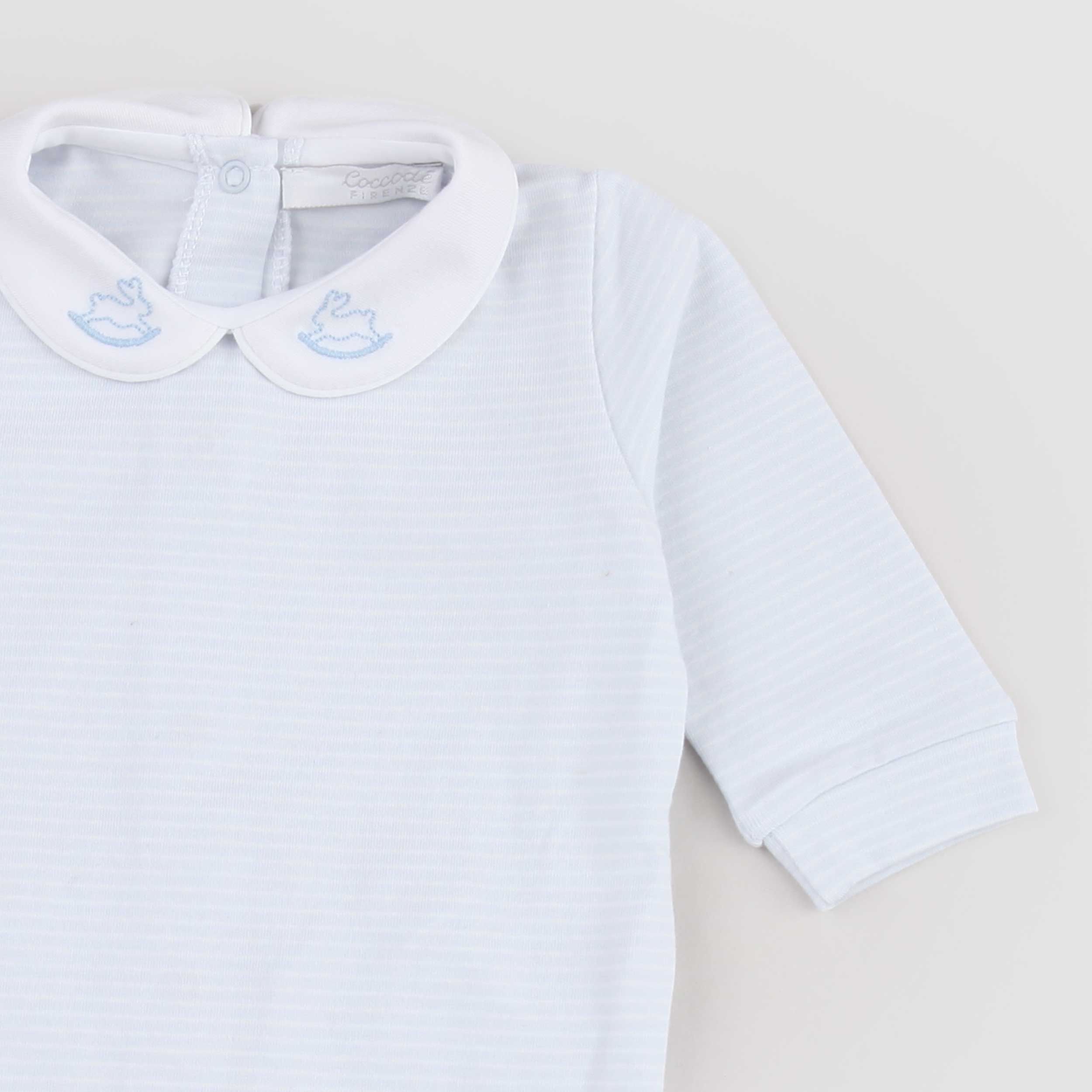 Tutina Modello a Righe Bianche e Celeste Firmata COCCODE