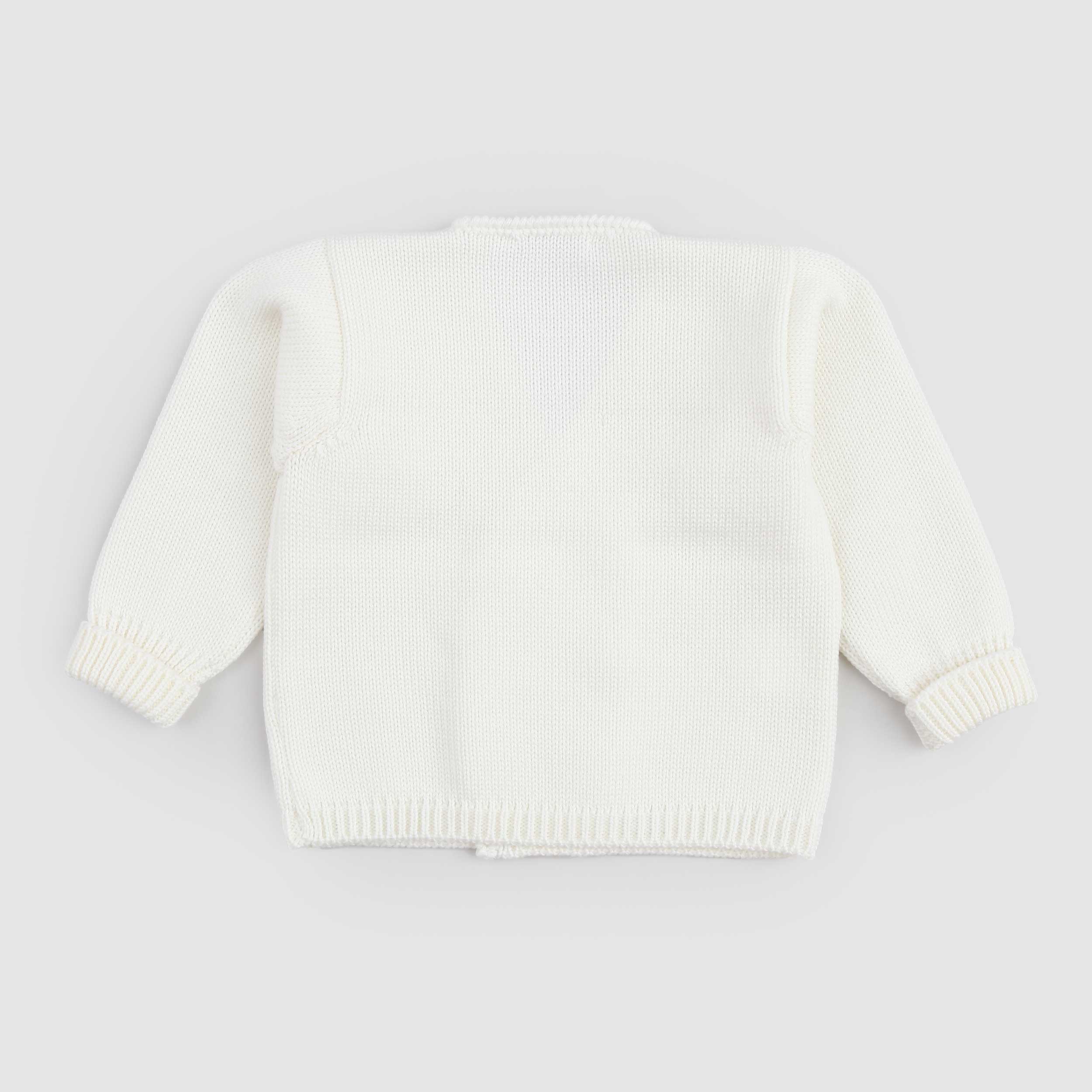 Cardigan Bianco In Pura Lana Firmato COLIBRI