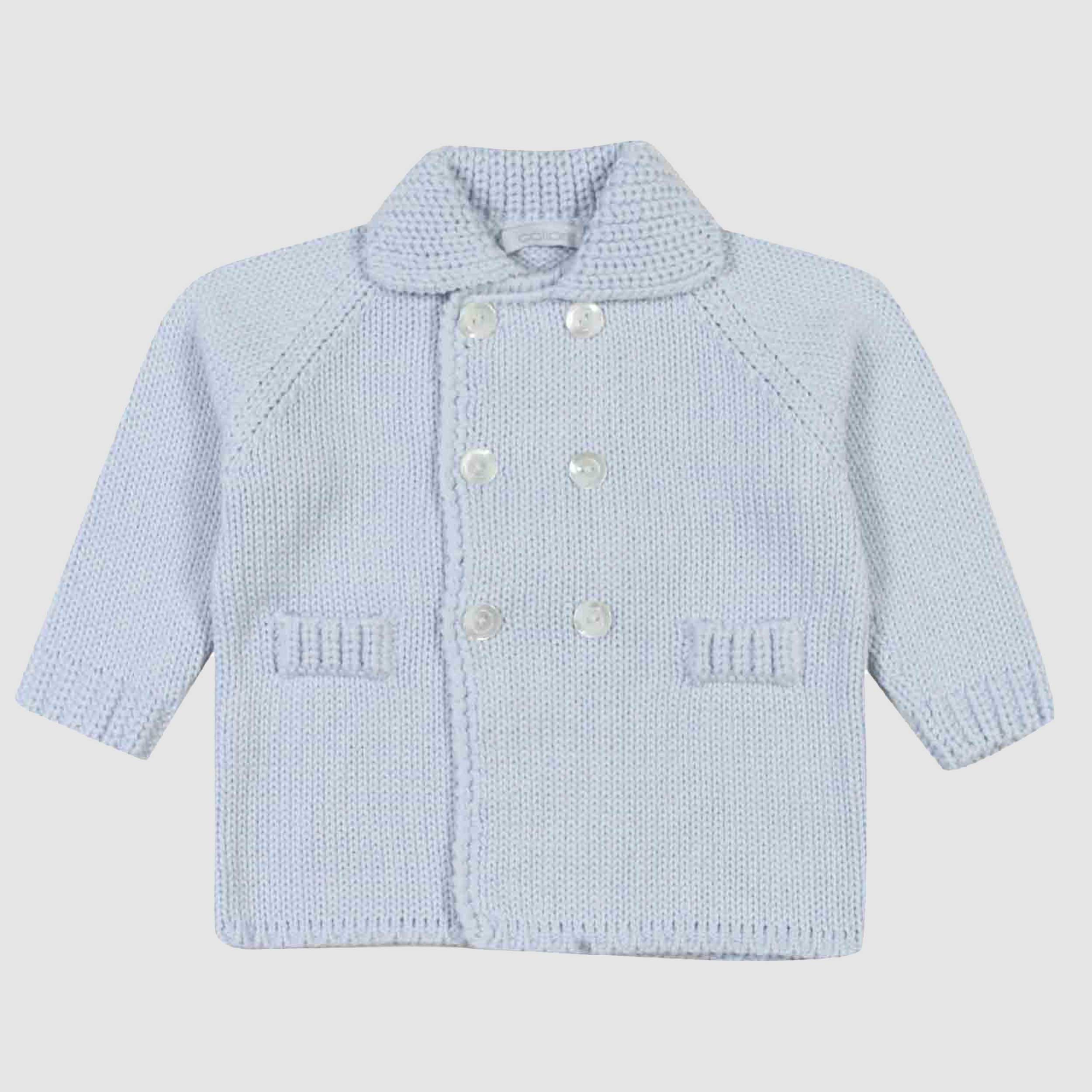 GIACCA COTONE A MAGLIA CELESTE NEONATO