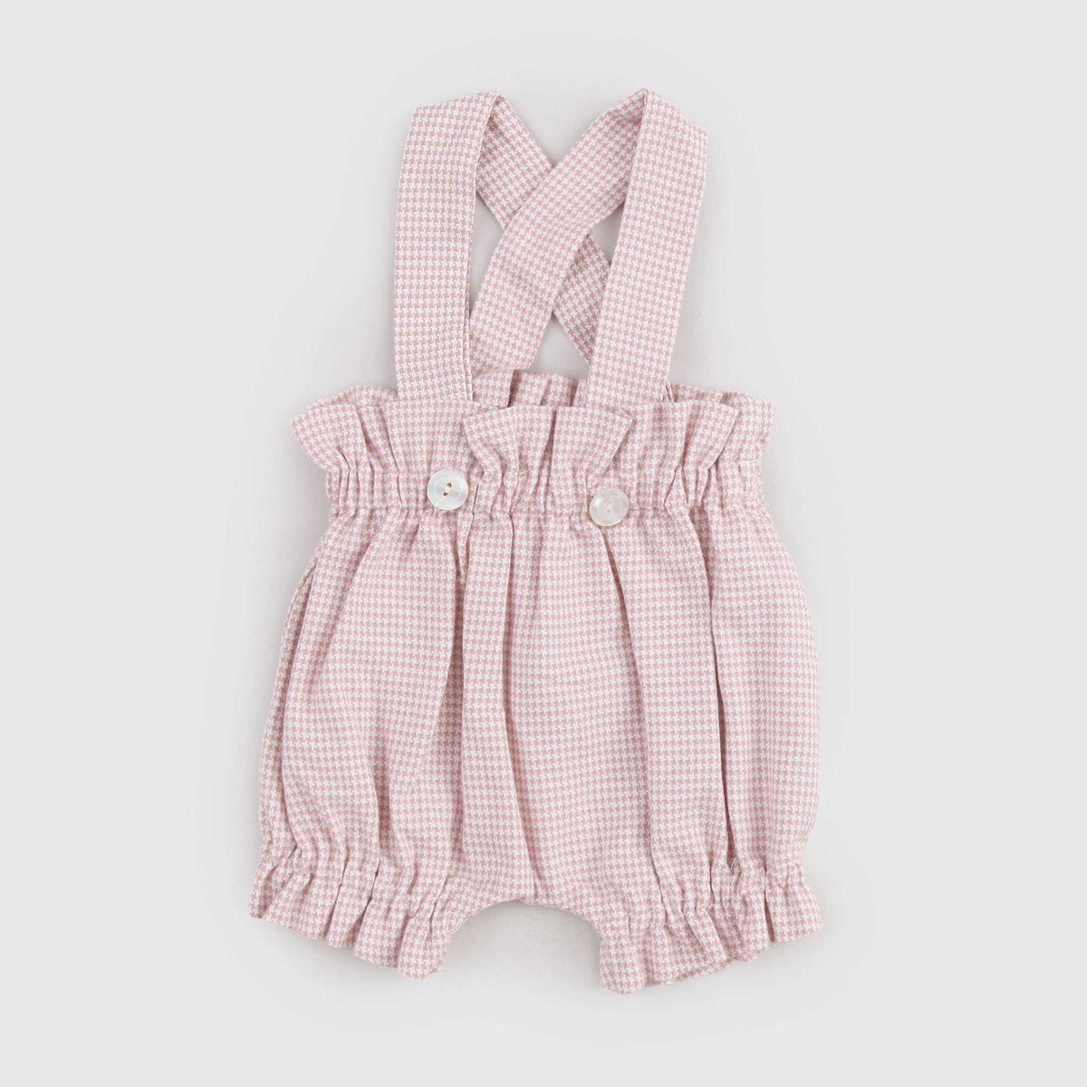 Pantaloncini Modello Salopette Rosa a Quadri per Neonata COLIBRI