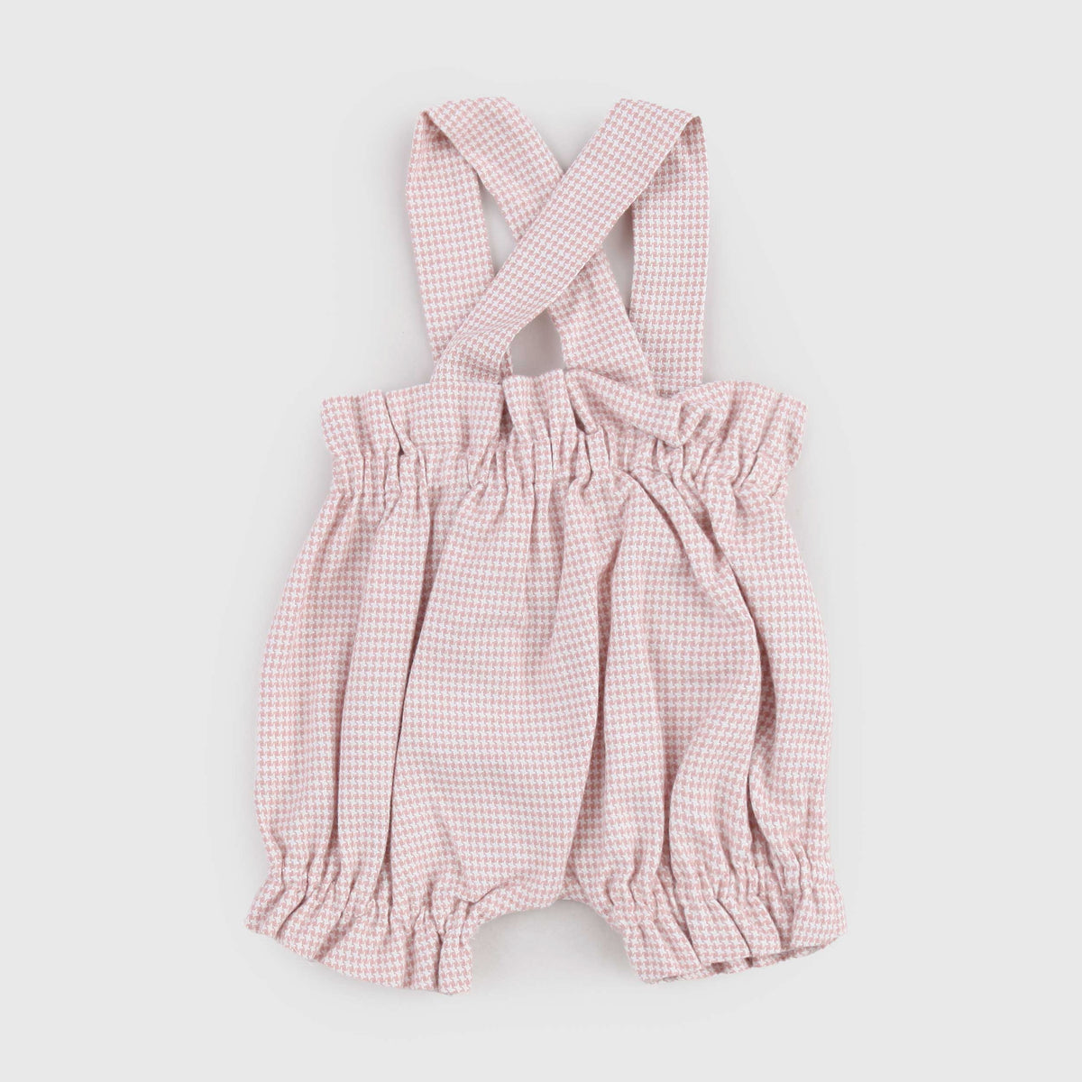 Pantaloncini Modello Salopette Rosa a Quadri per Neonata COLIBRI