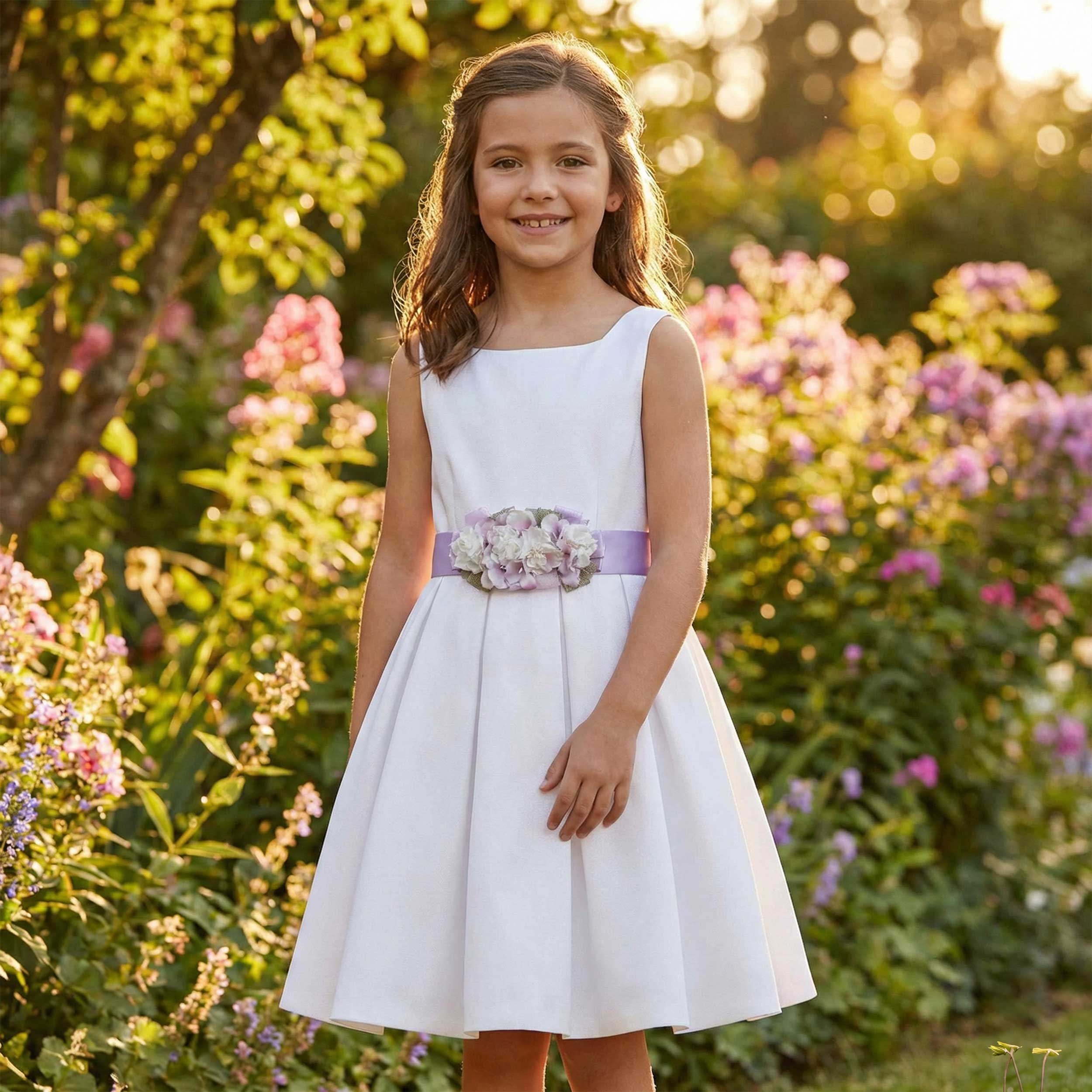 Abito da Cerimonia con Cintura Floreale Firmato COLORICHIARI