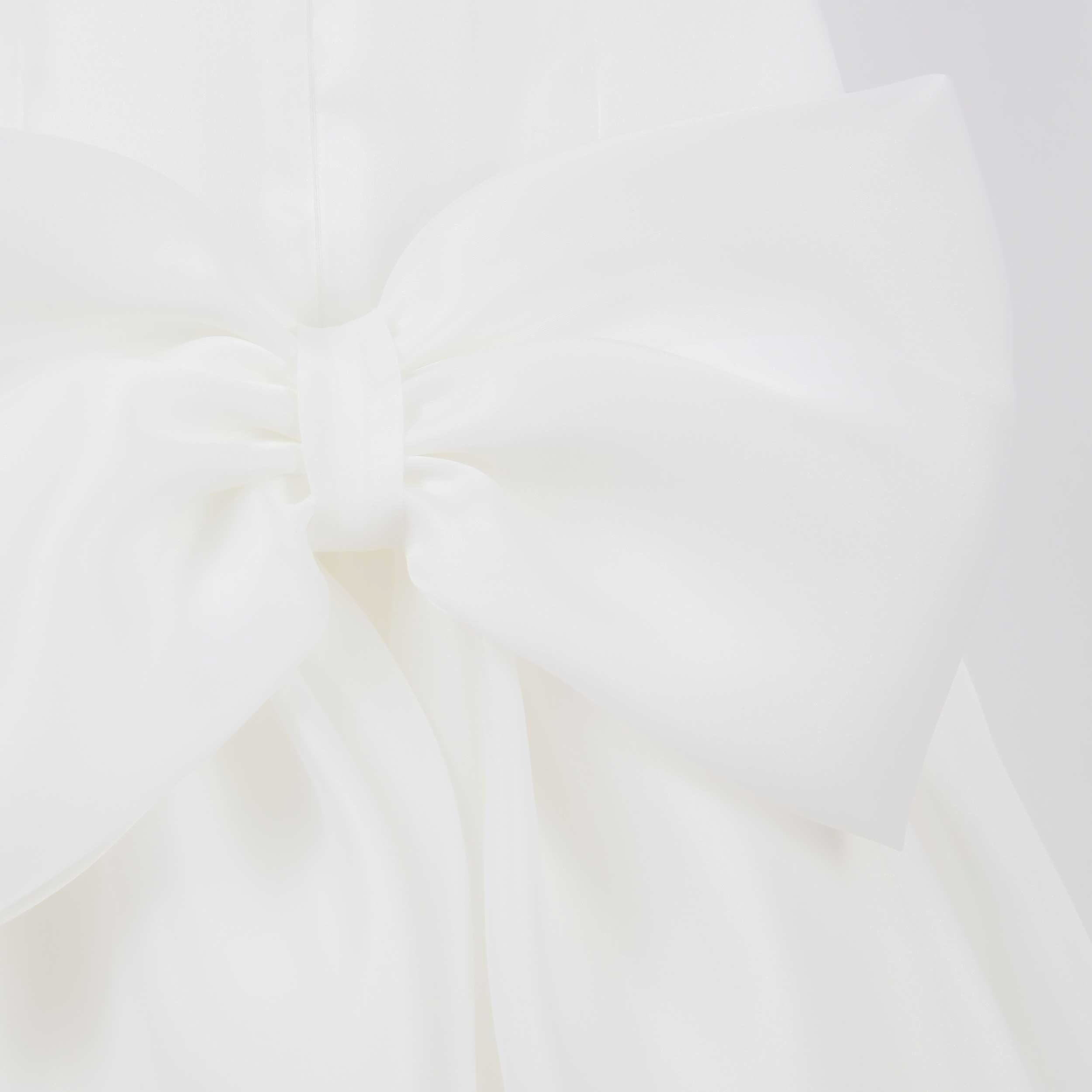 White Dress with Rose Applique by COLORICHIARI