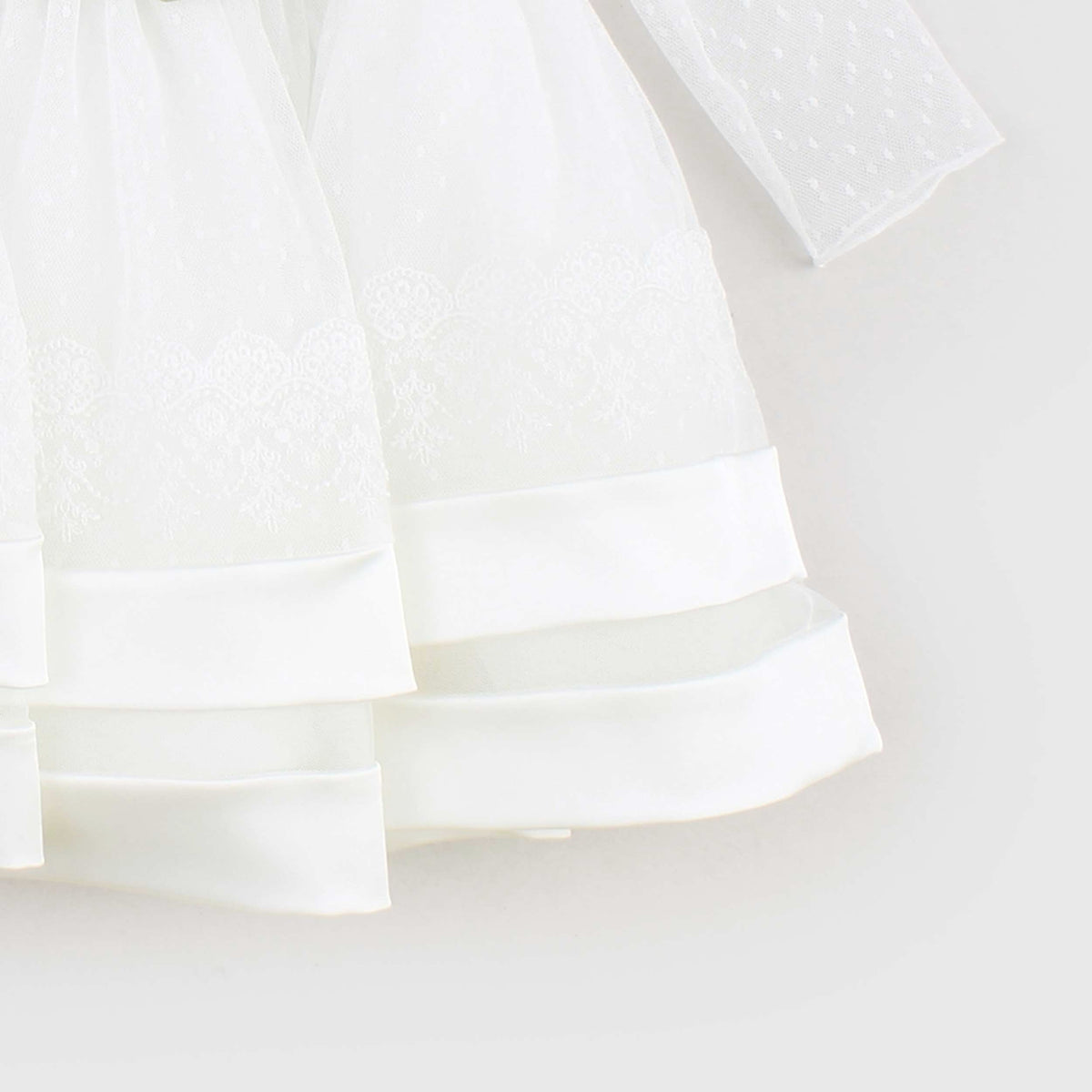 White Ceremony and Baptism Dress with Flounces for Newborn COLORICHIARI