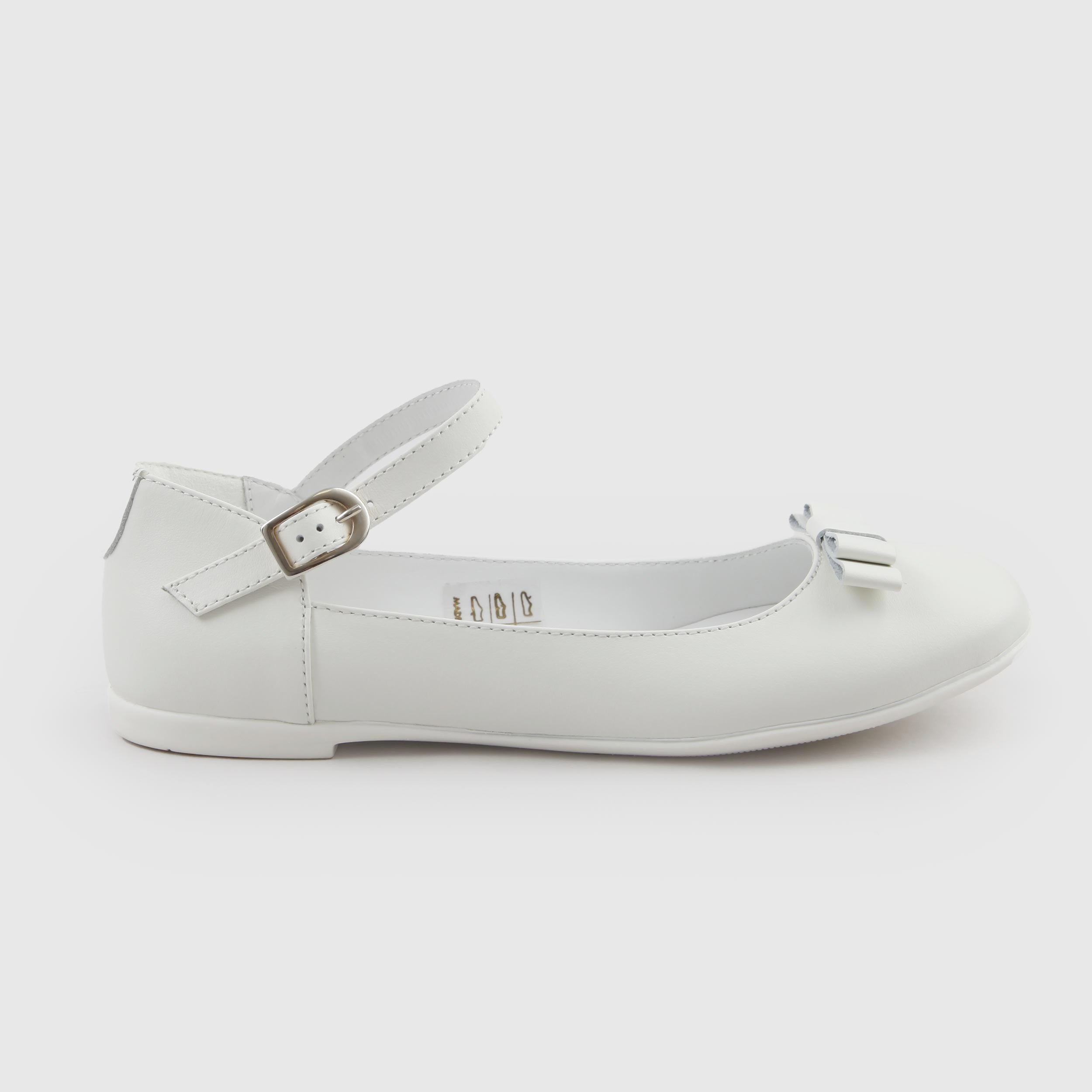 Ballerina Bianca in Pelle con Fiocchetto Firmata COLORICHIARI