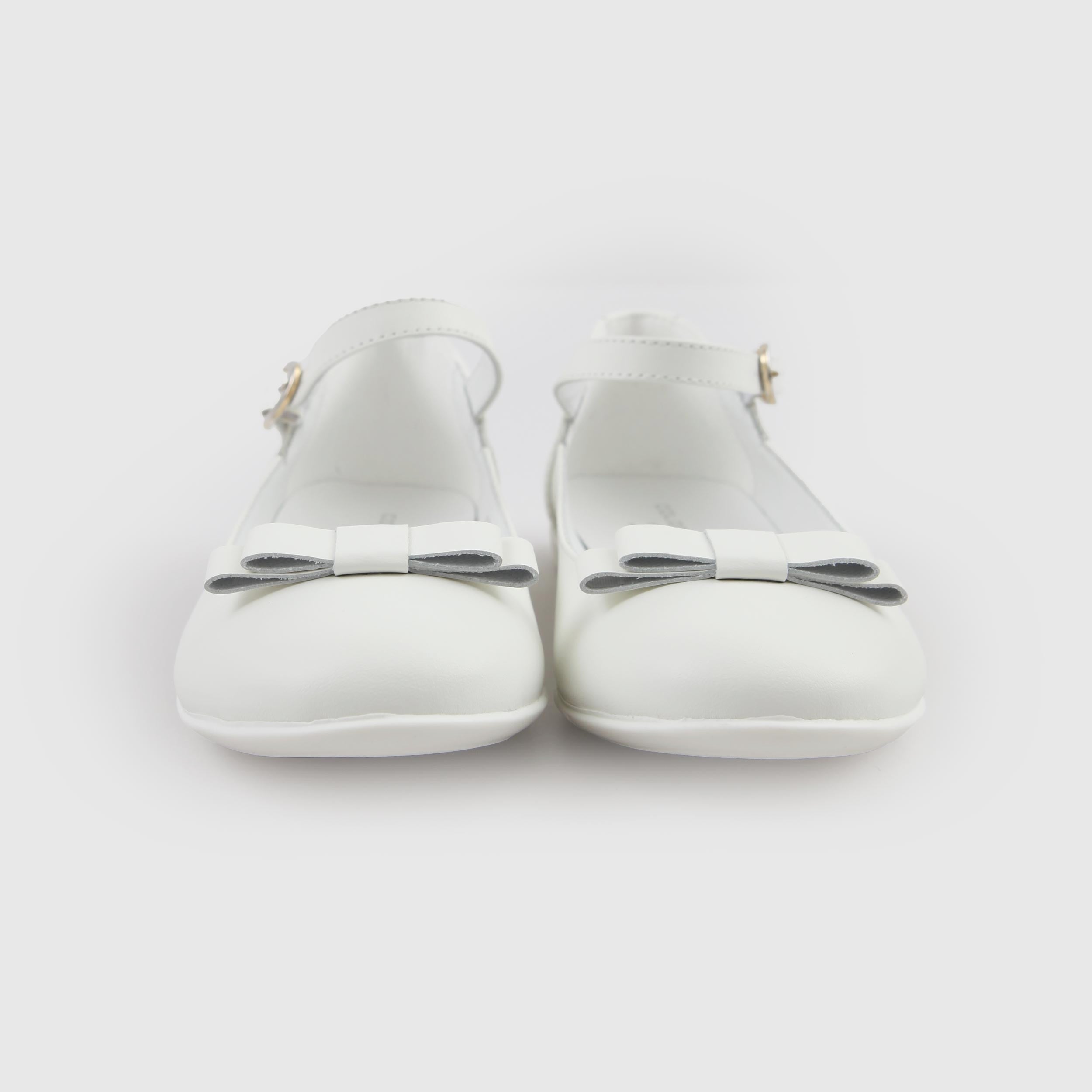 Ballerina Bianca in Pelle con Fiocchetto Firmata COLORICHIARI