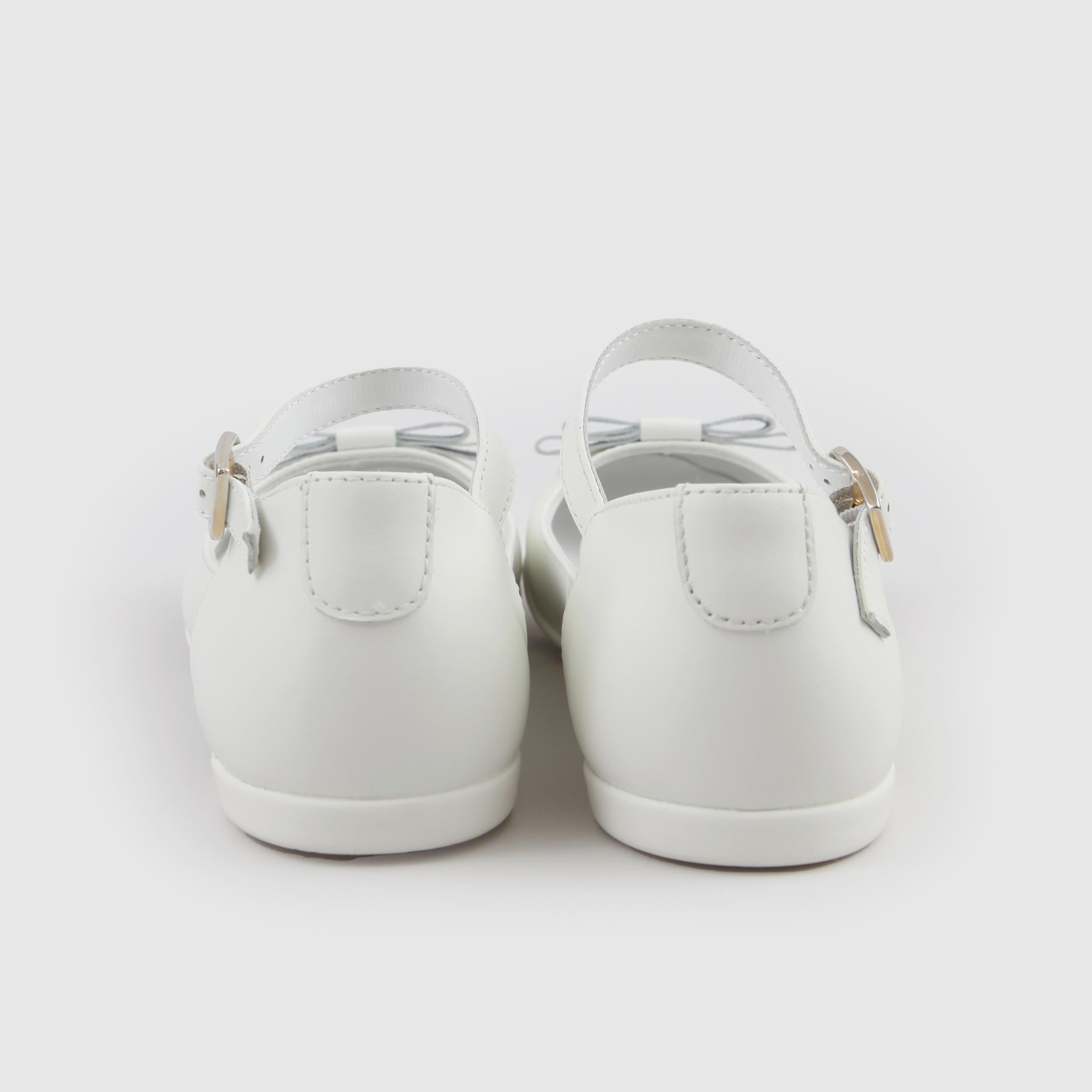 COLORICHIARI White Leather Ballerina with Bow