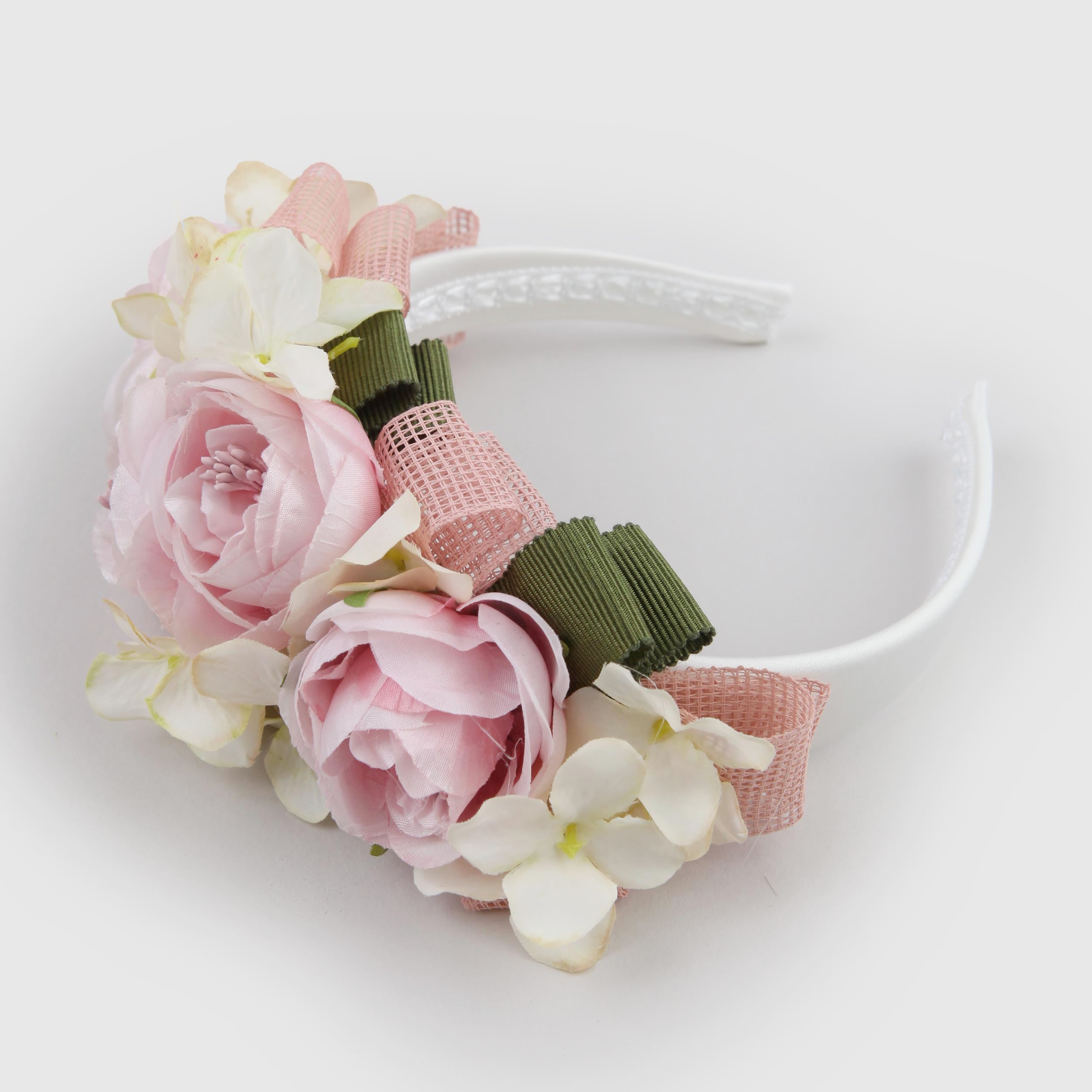 Cerchietto Floreale Rosa e Bianco By COLORICHIARI