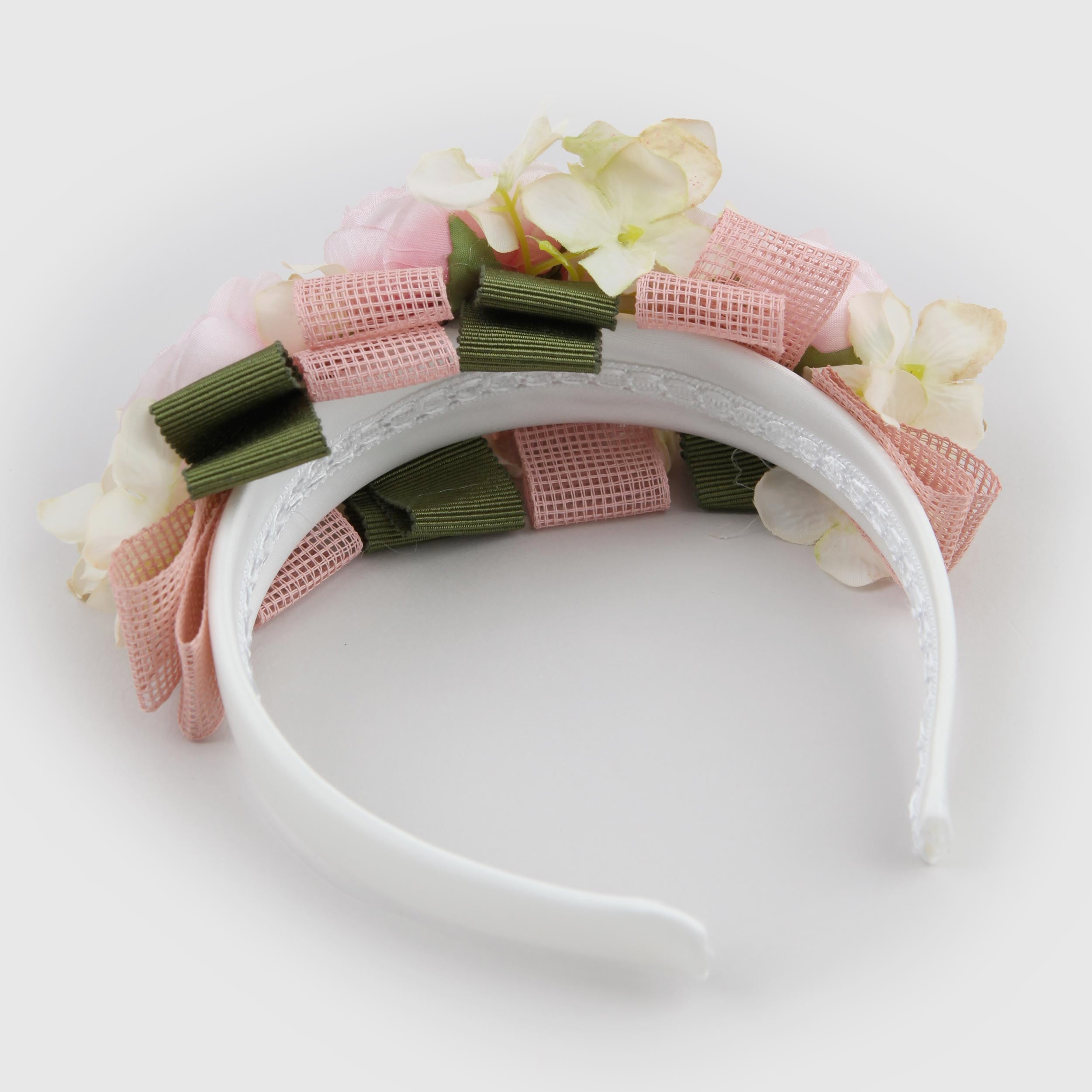 Cerchietto Floreale Rosa e Bianco By COLORICHIARI