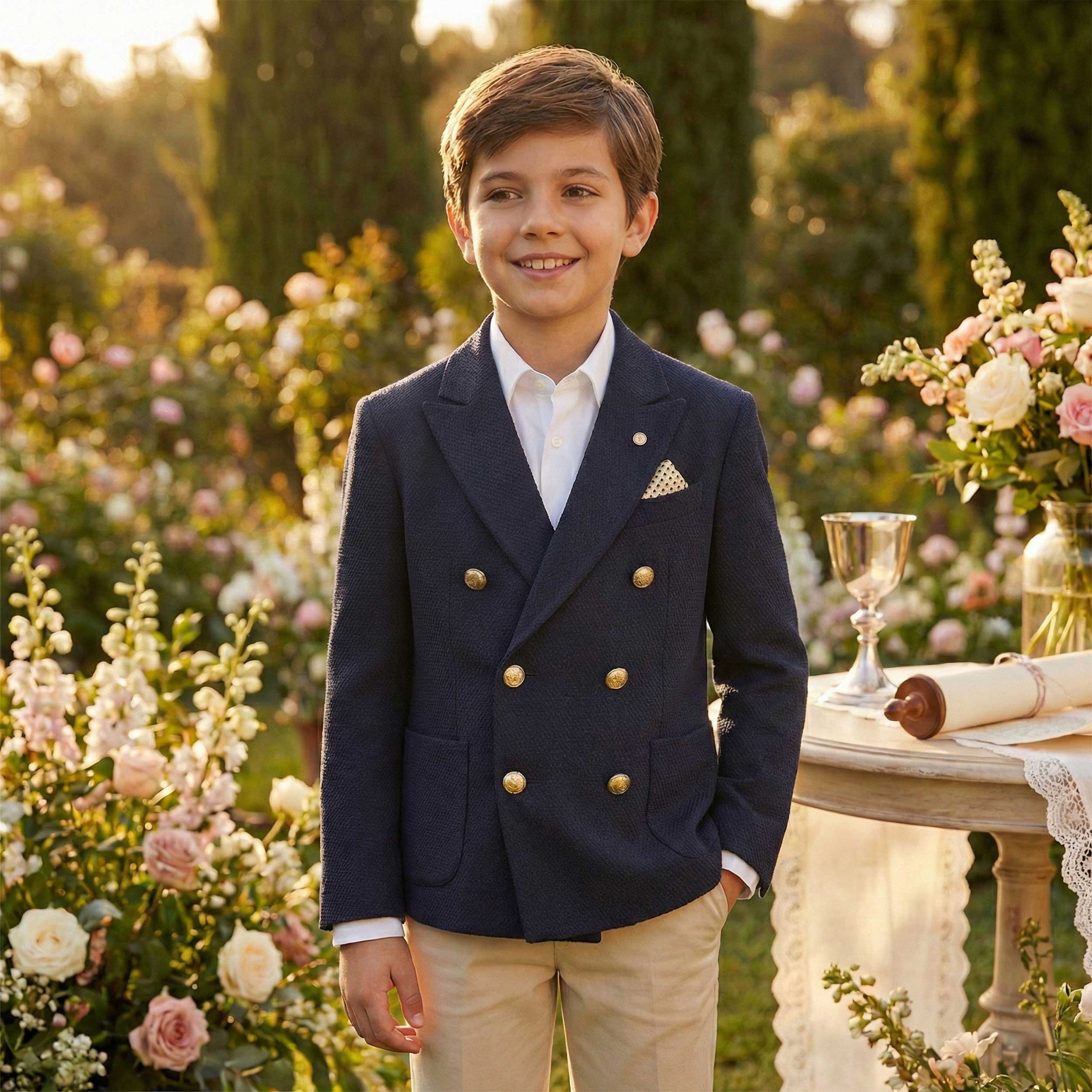 Giacca con Tessuto Punto Milano Blu Firmata COLORICHIARI