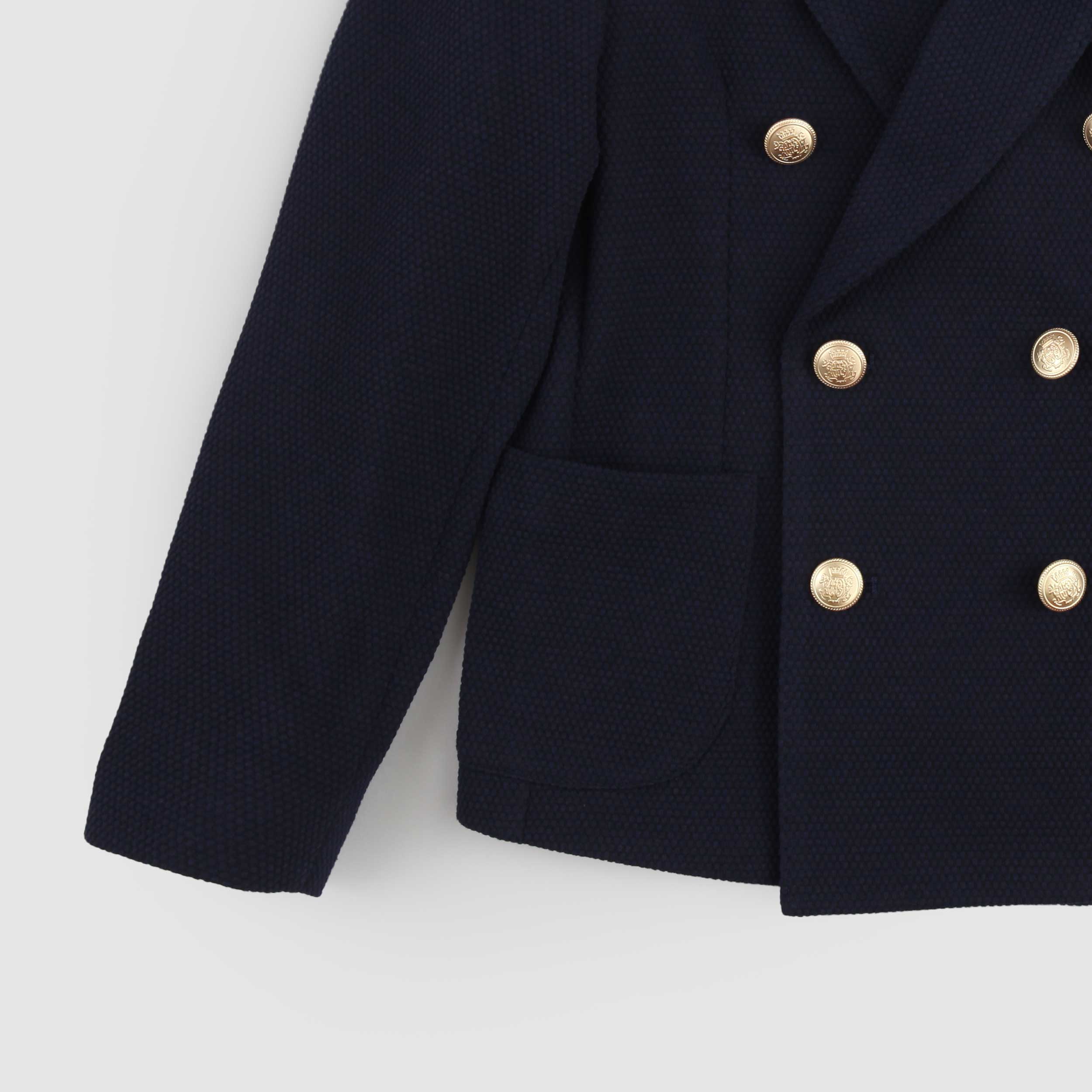 Giacca con Tessuto Punto Milano Blu Firmata COLORICHIARI