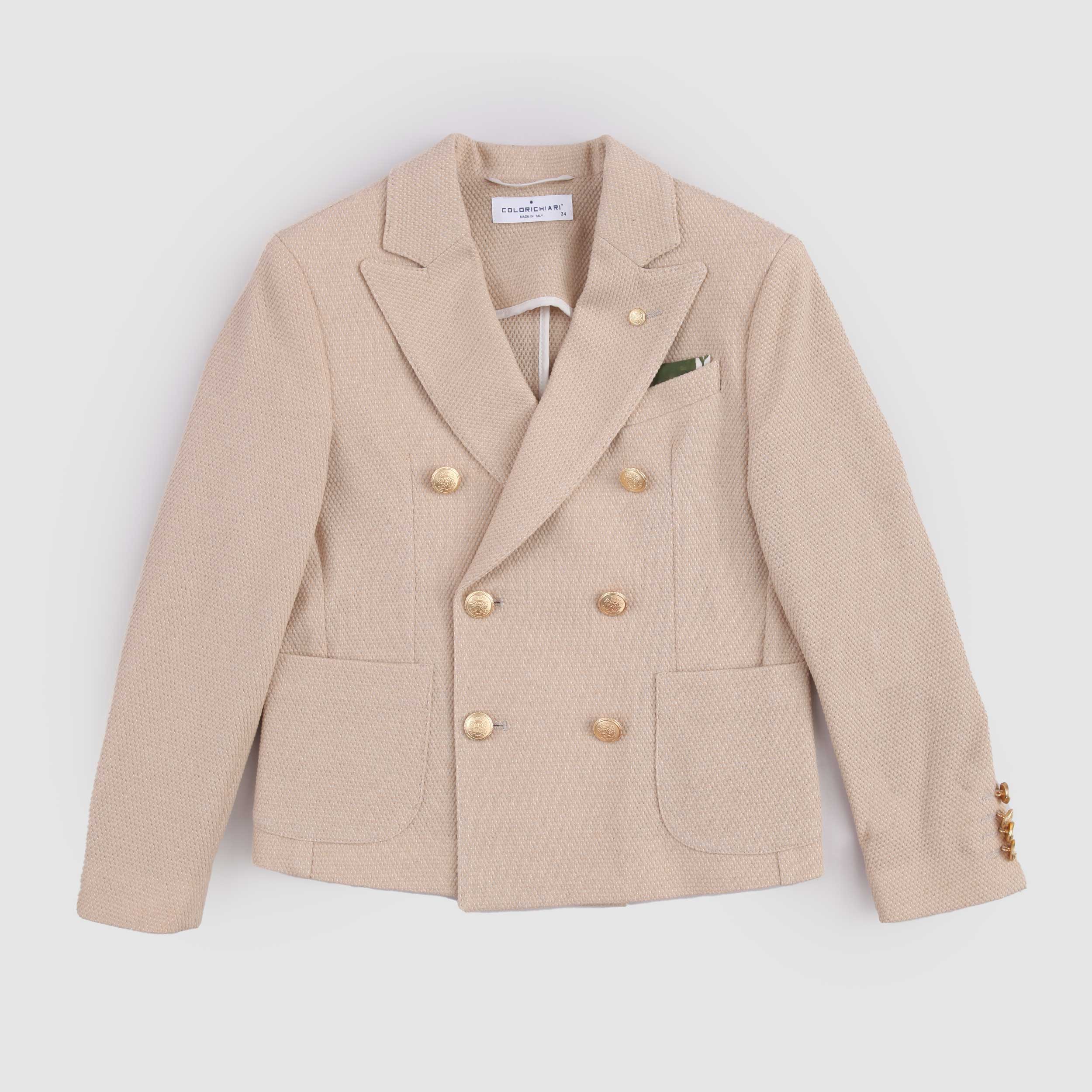 Giacca Doppiopetto Beige Firmata COLORICHIARI