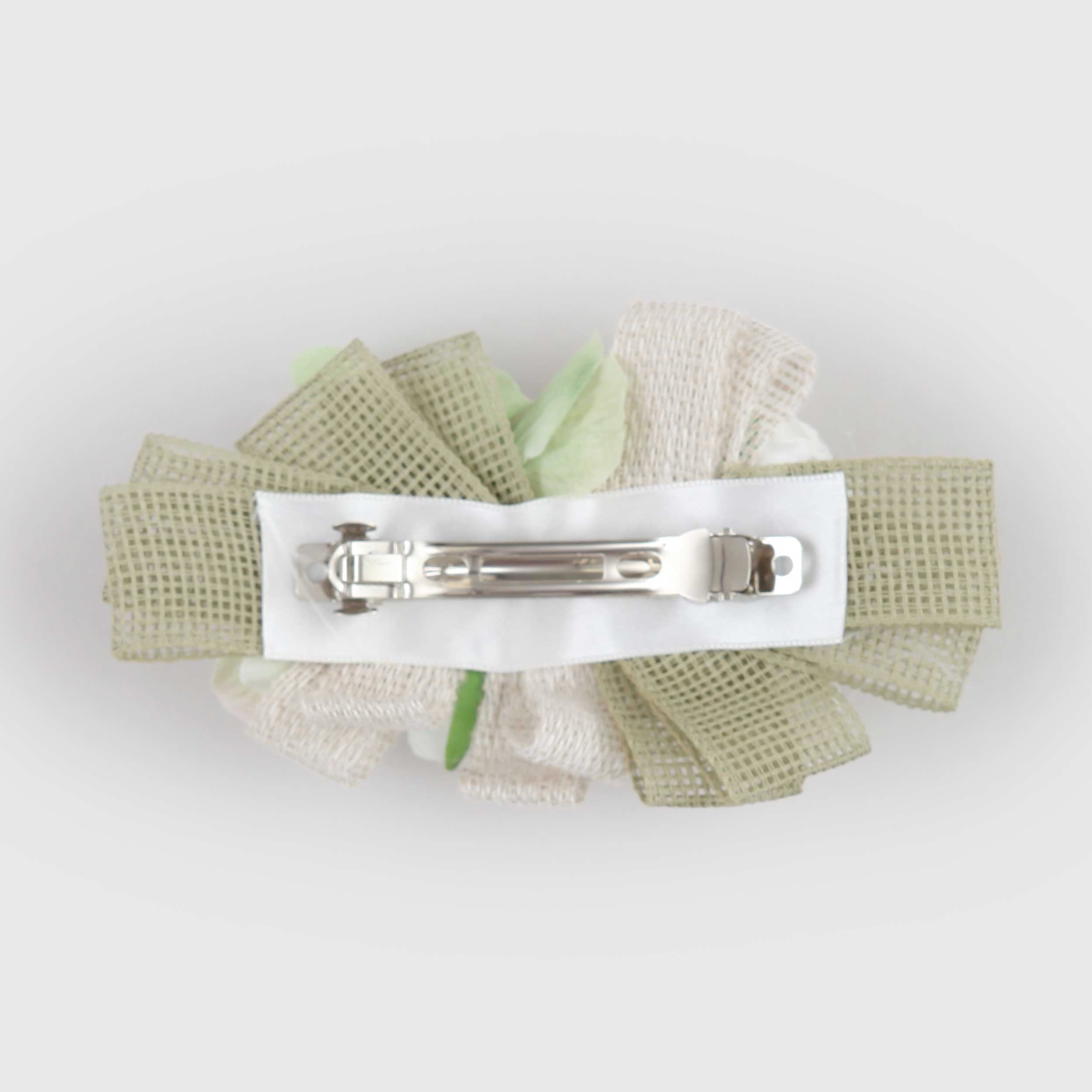 Fermaglio Floreale Bianco e Salvia Firmato COLORICHIARI