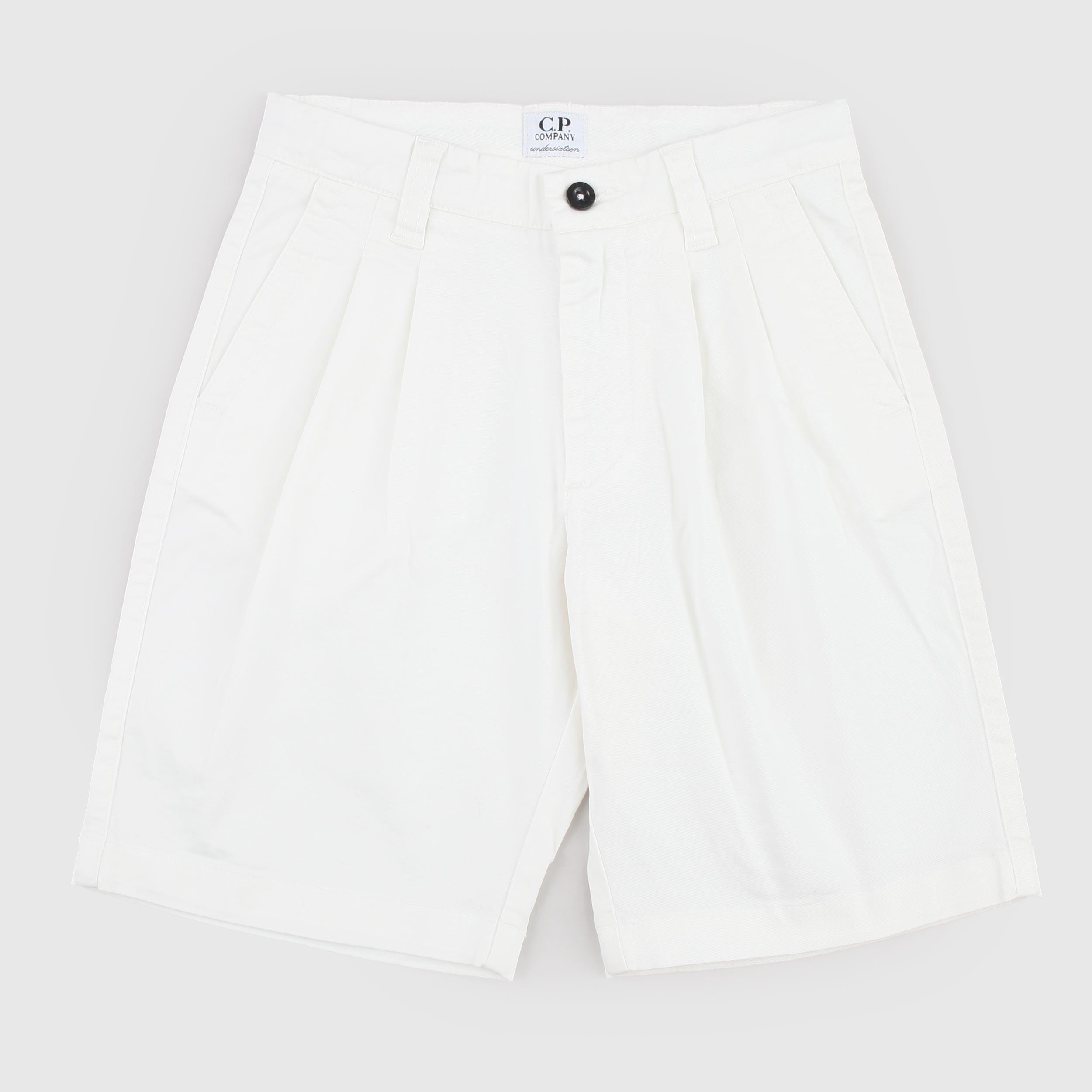 Bermuda Bianco con Piccola Targhetta Firmato CP COMPANY