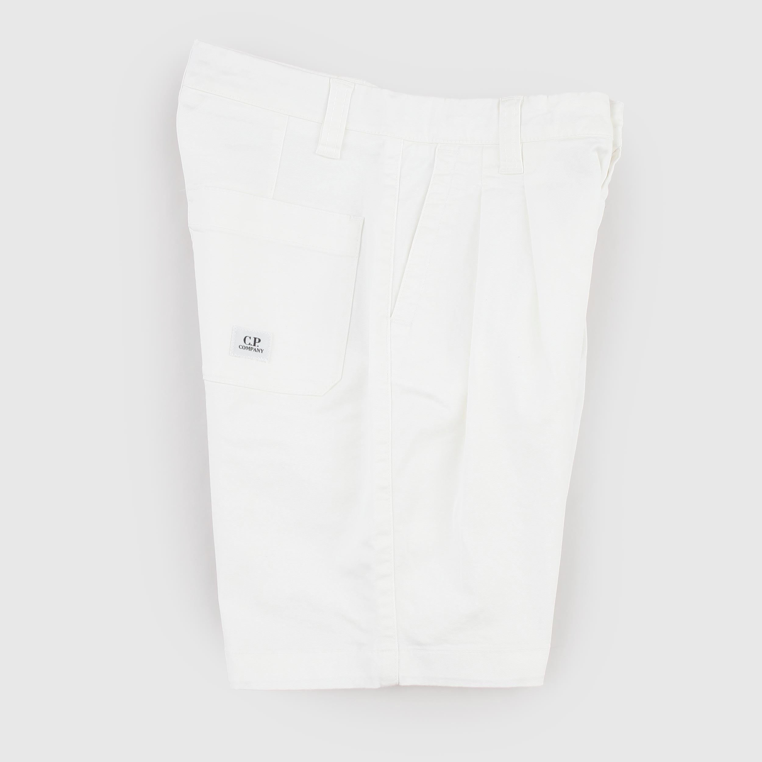 Bermuda Bianco con Piccola Targhetta Firmato CP COMPANY