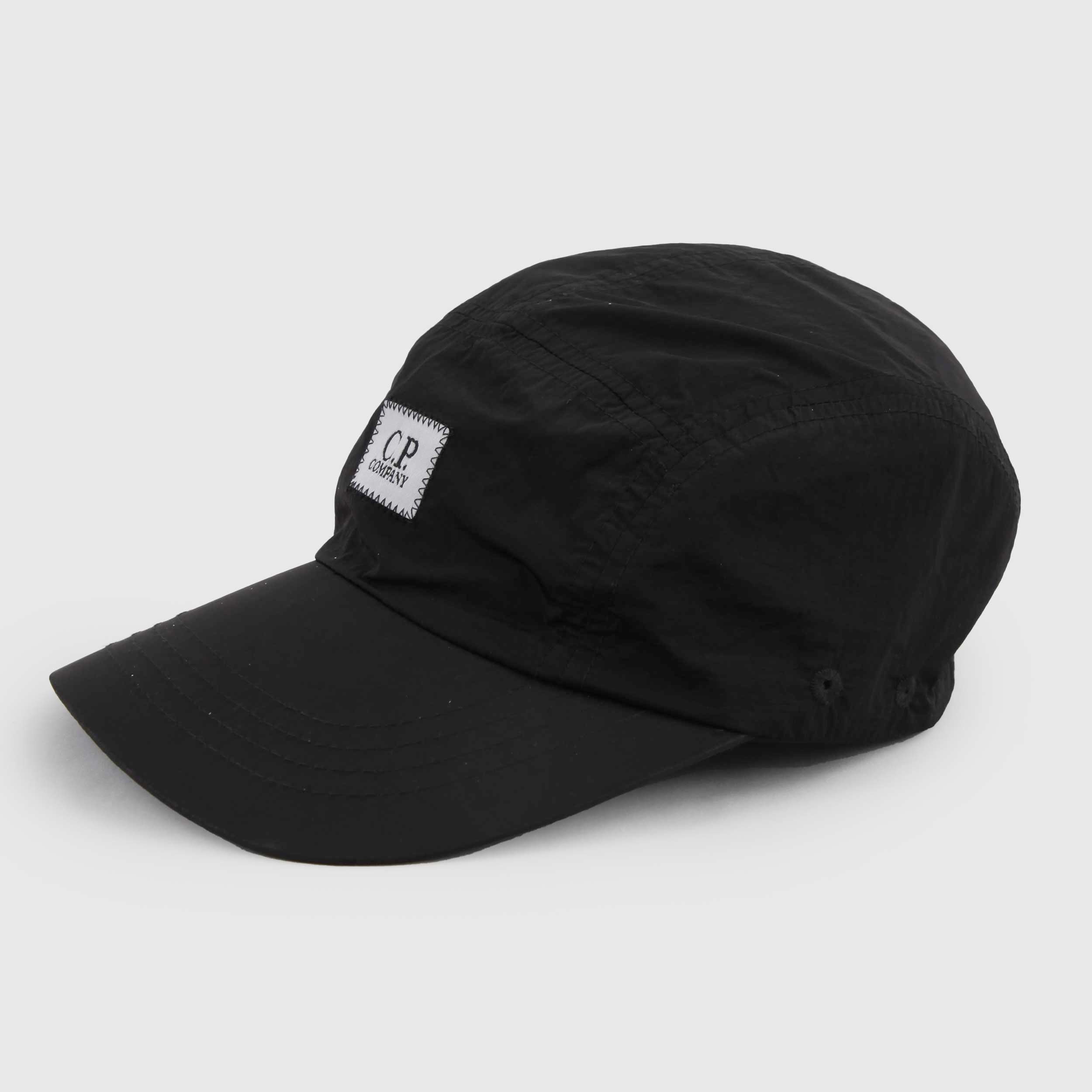 Cappello Nero con Logo Applicato Firmato CP COMPANY