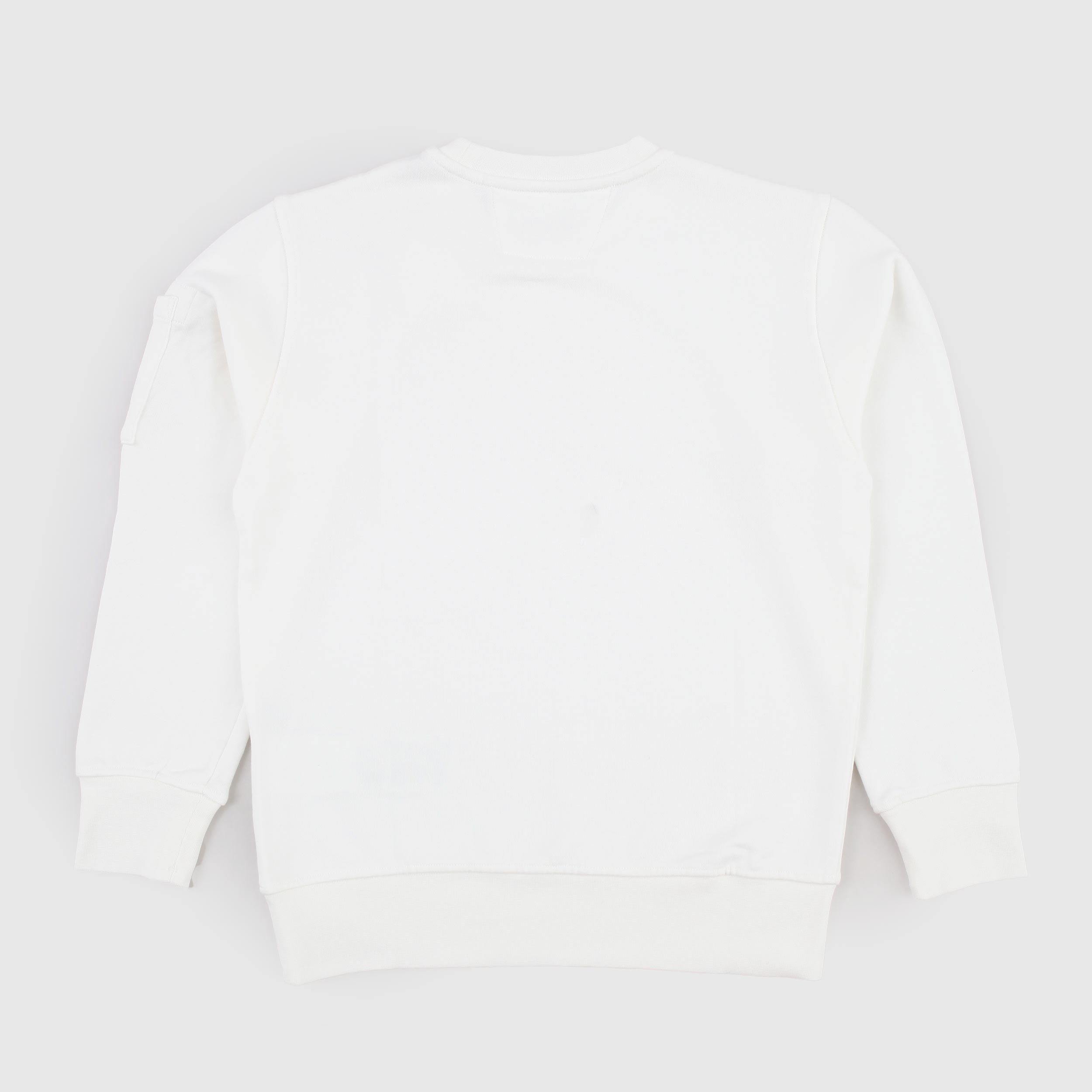 White Sweatshirt with Patch Pockets by CP COMPANY