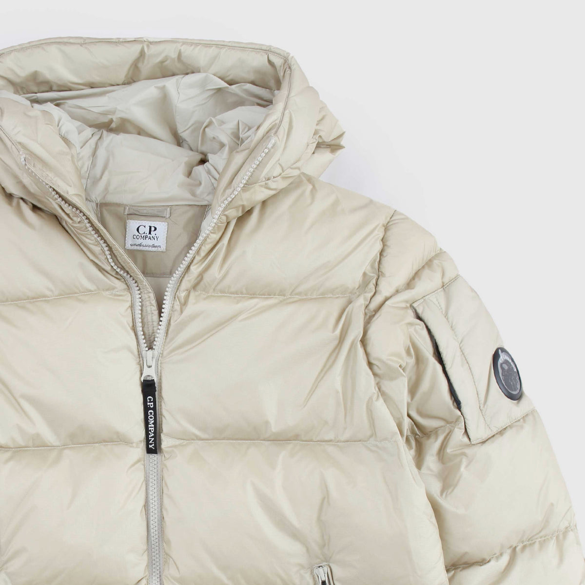 Giubbino Beige con Cappuccio e Lente per Ragazzo CP COMPANY