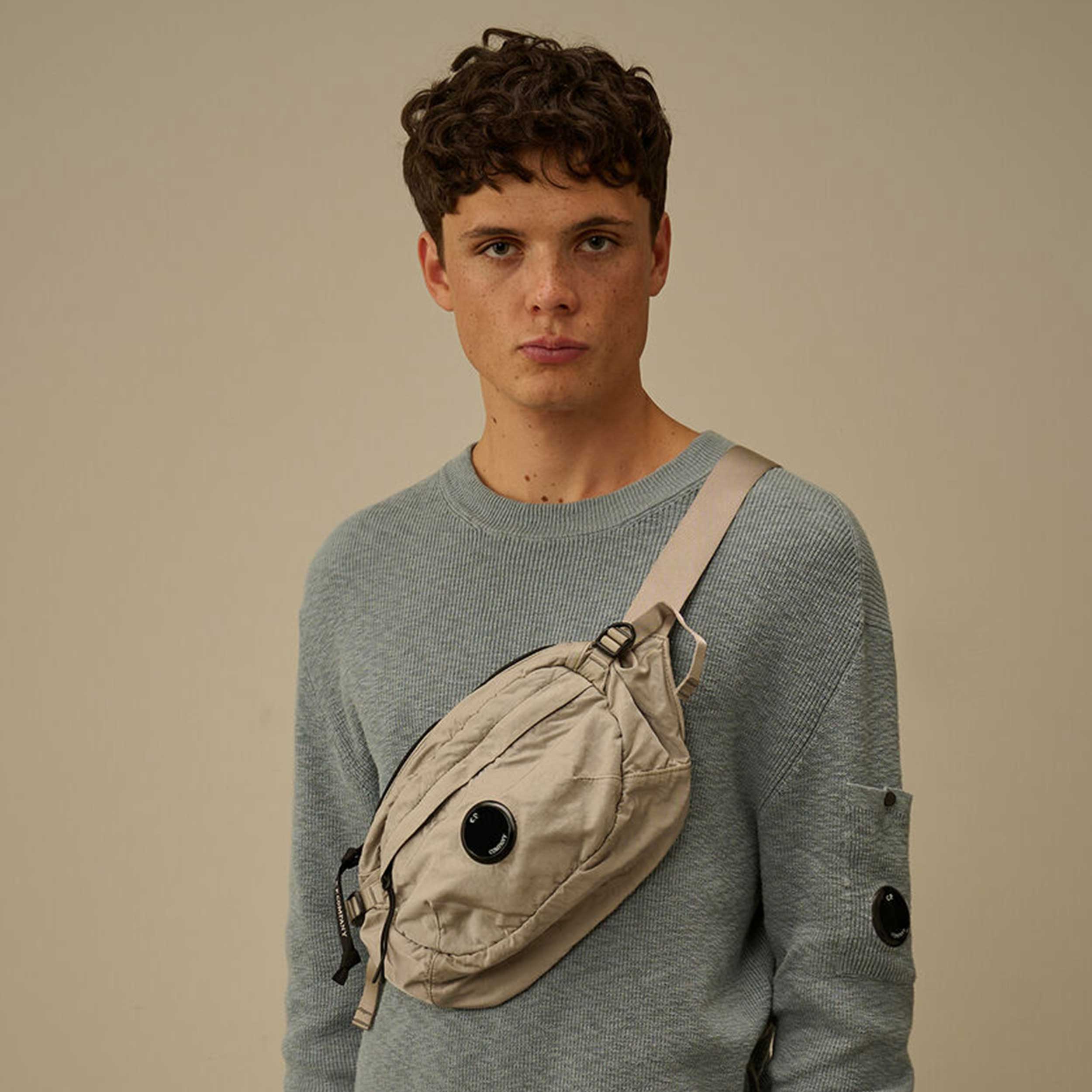 CP COMPANY Branded Beige Lens Crossbody Belt Bag