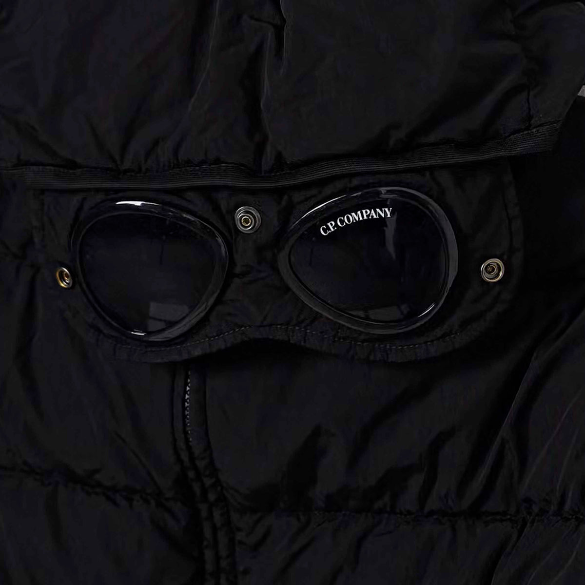 CP COMPANY Black Quilted Nylon Down Jacket for Boys