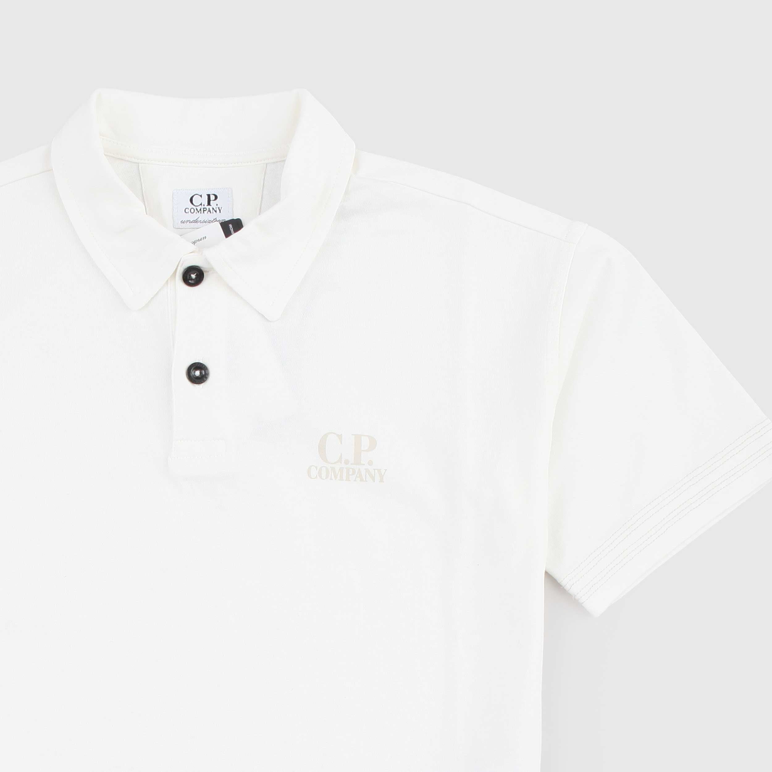 Polo Bianca Mezza Manica Firmata CP COMPANY