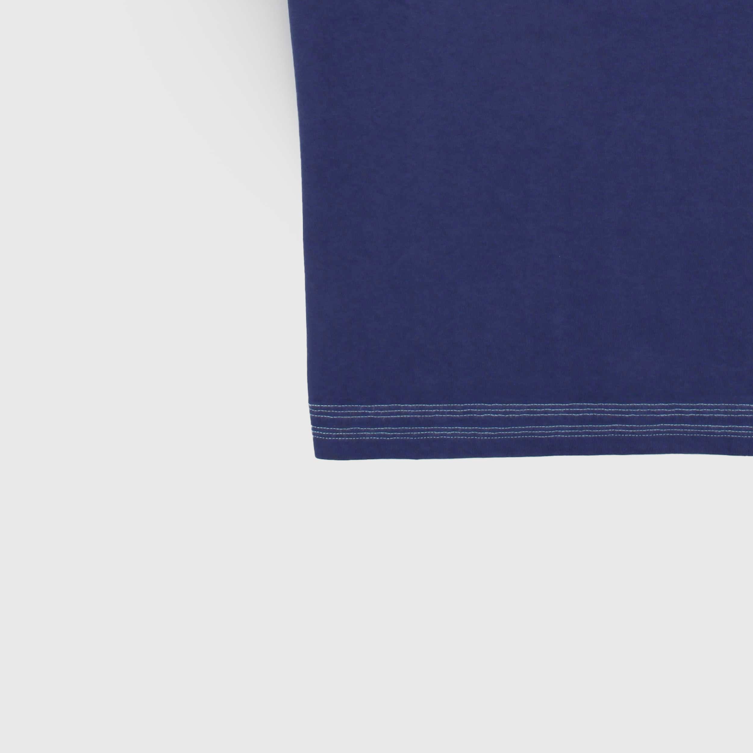 Blue Polo Shirt with Two Buttons by CP COMPANY