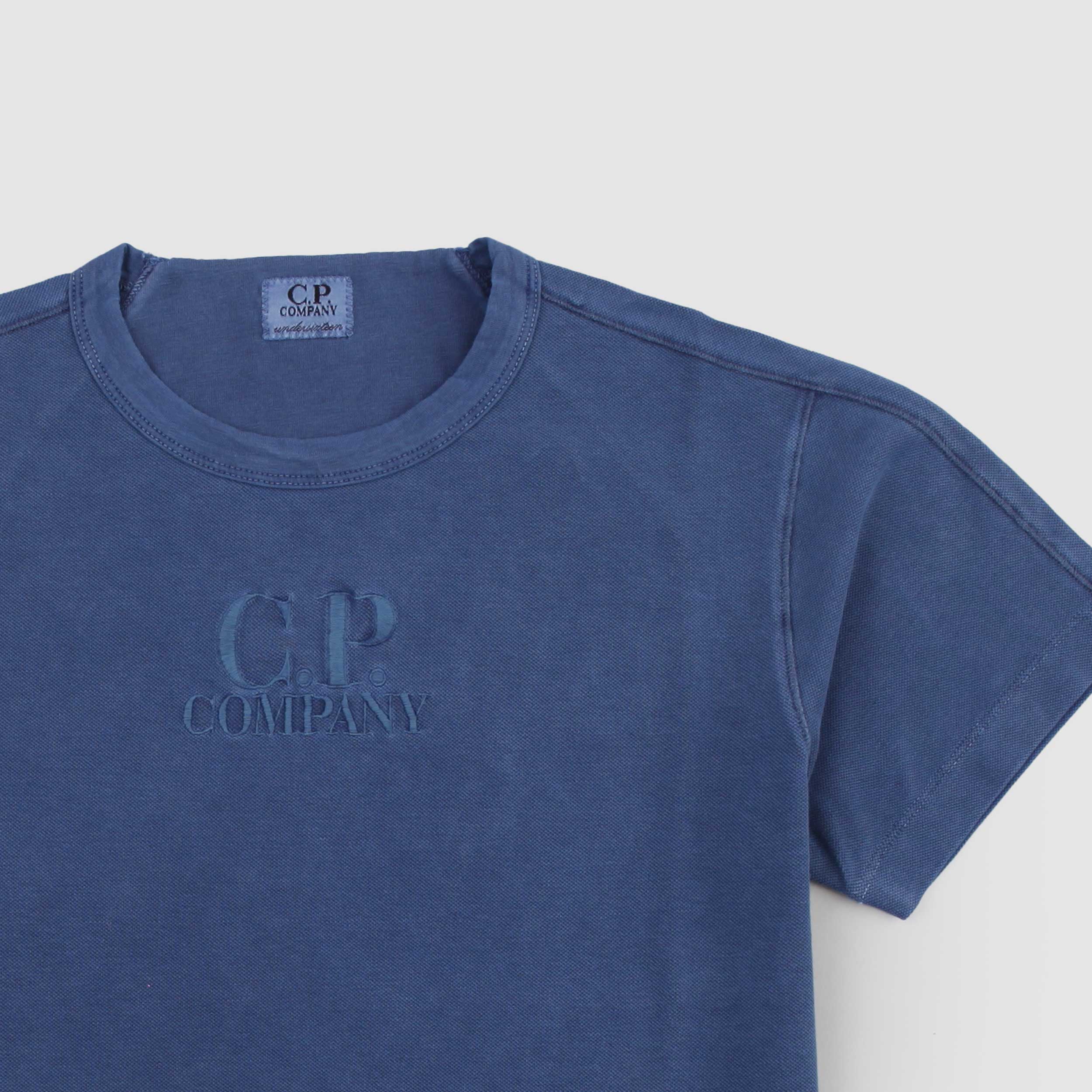 T-shirt con Logo Ricamato Firmata CP COMPANY