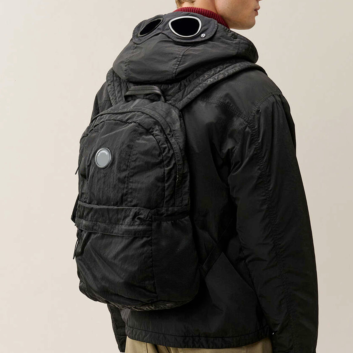 CP COMPANY Black Nylon Backpack with Lens for Boys
