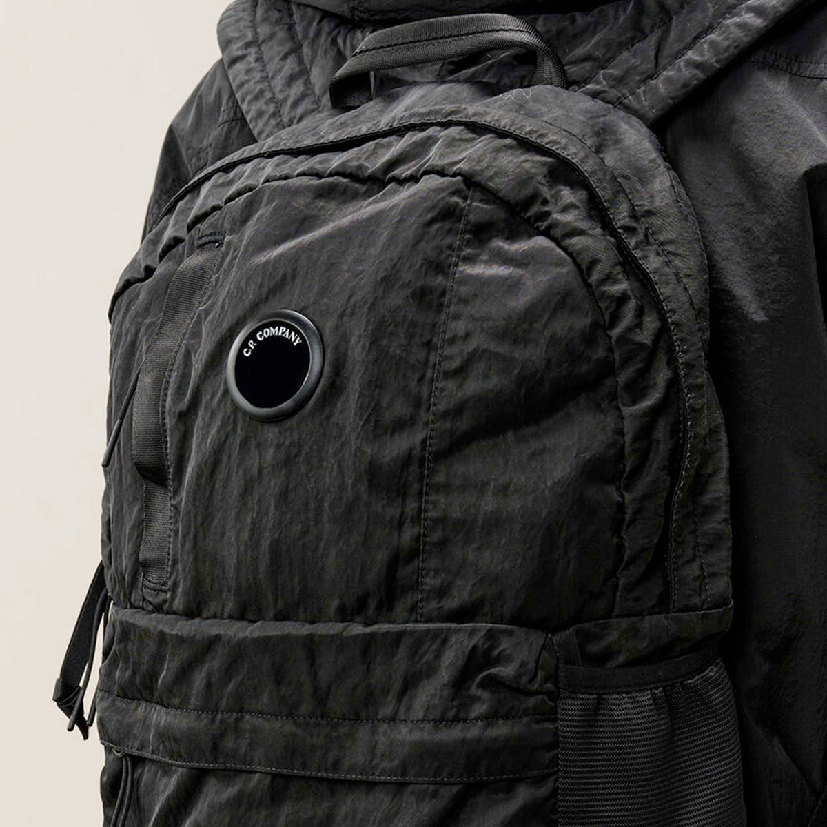CP COMPANY Black Nylon Backpack with Lens for Boys